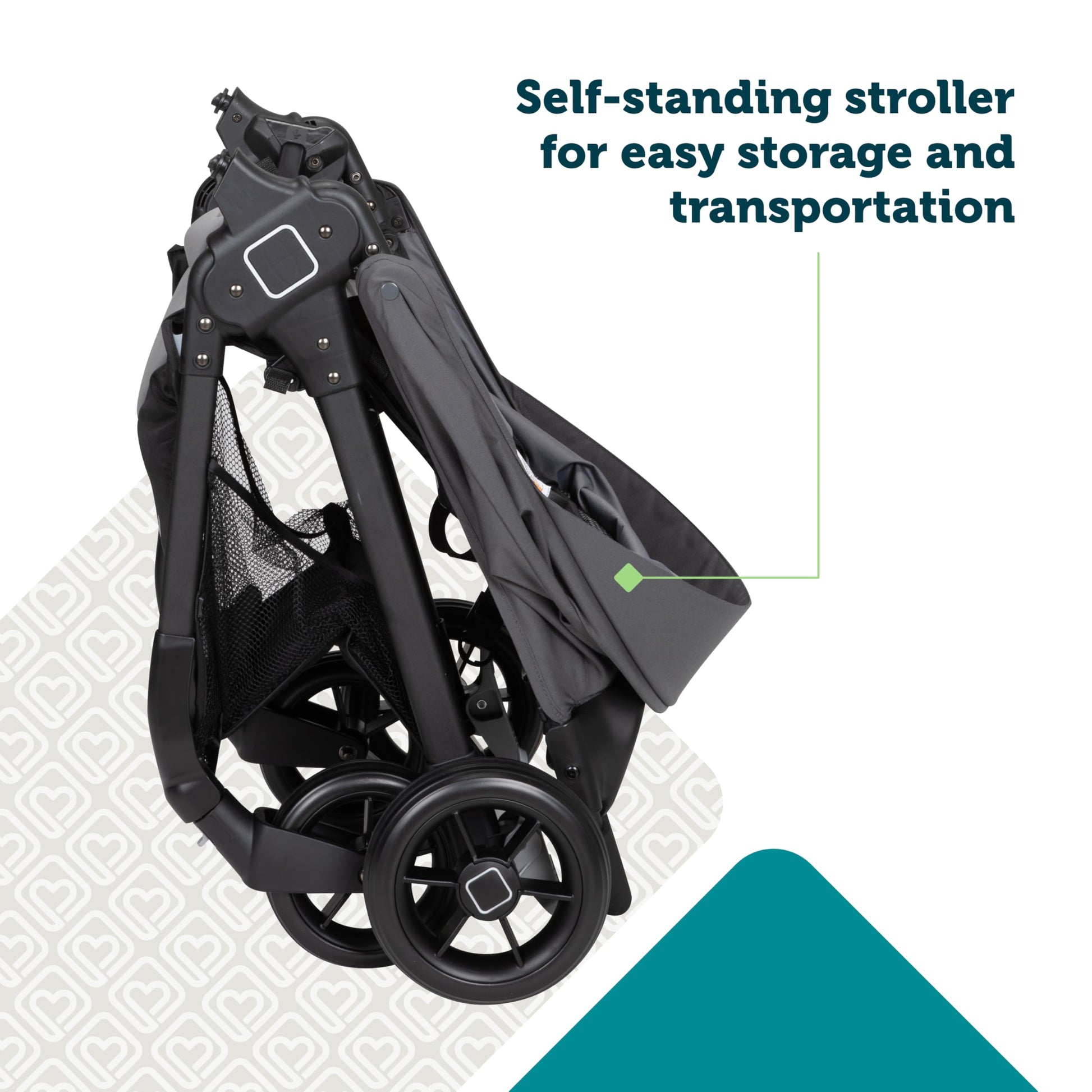Safety 1st Smooth Ride travel system stroller with OnBoard FLX infant car seat, large canopy, ample storage, foldable, rear-facing.