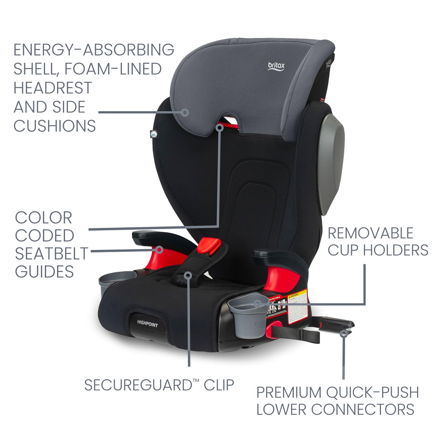 Britax Skyline Belt Positioning Booster Car Seat 2 Stage Design For Growing Kids Dusk Color