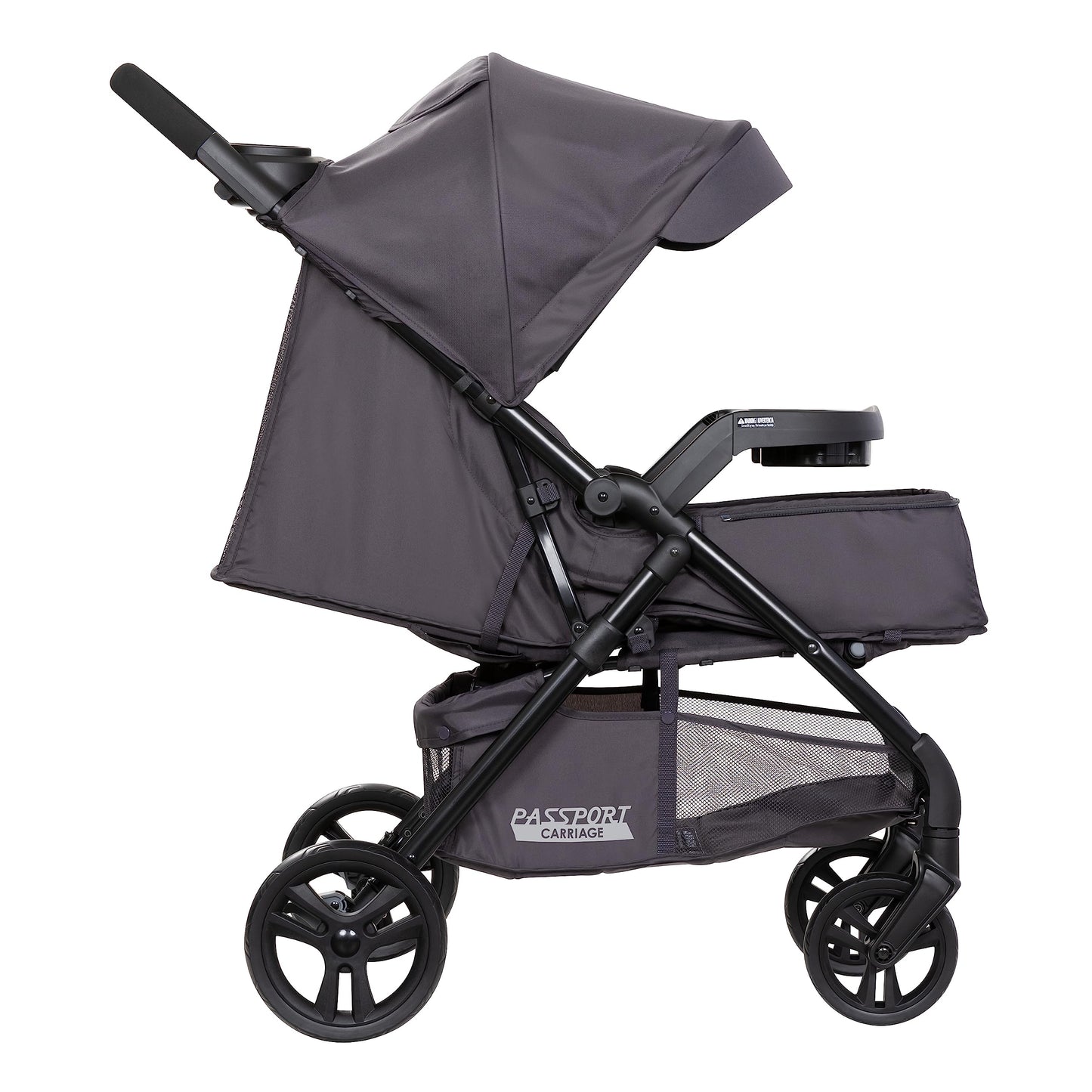Baby Trend Passport cargo stroller with EZ-Lift Plus infant car seat in pink bamboo, featuring a foldable frame and adjustable handle.