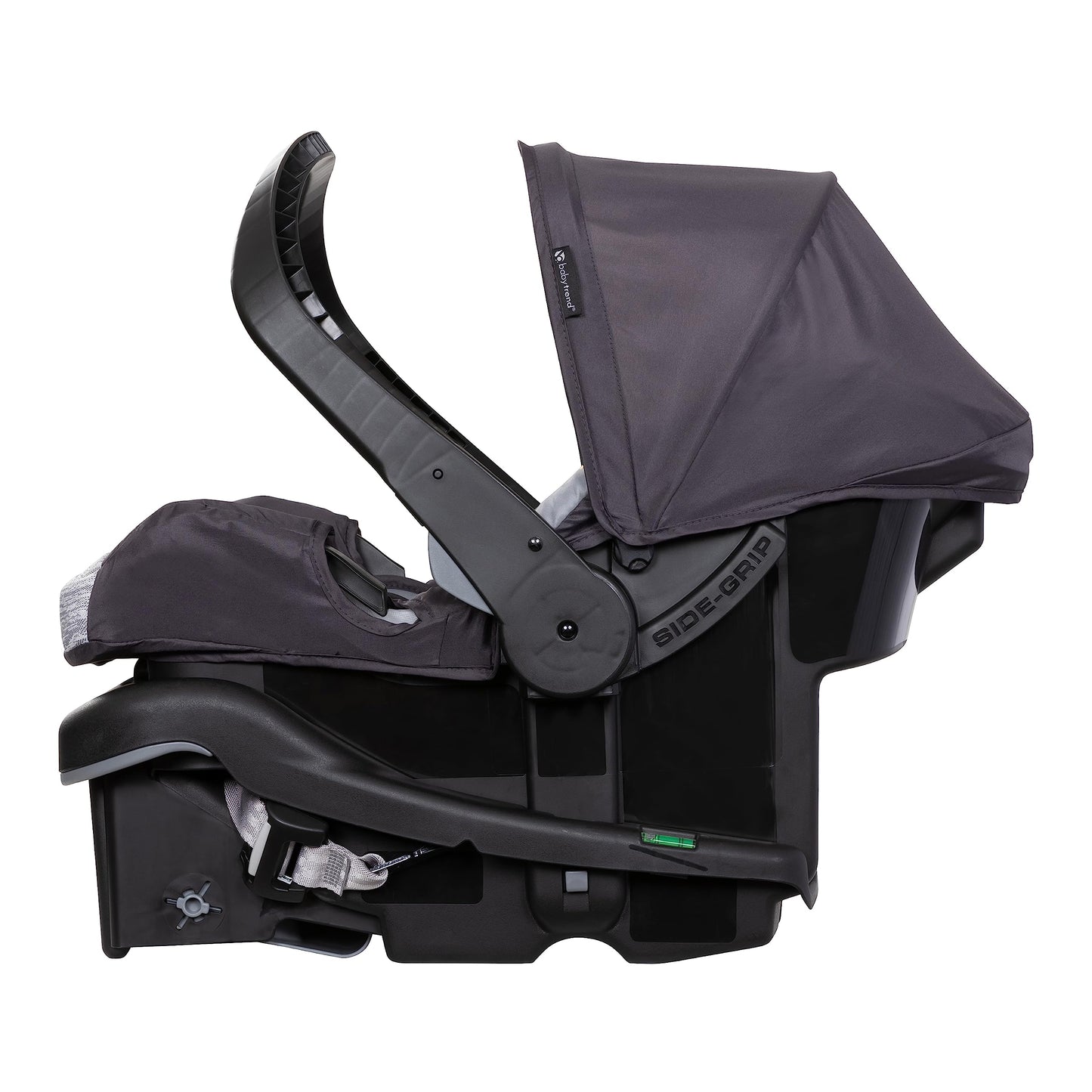 Pink Bamboo Baby Trend Passport cargo stroller with EZ-Lift Plus infant car seat, featuring a sleek, compact travel system.