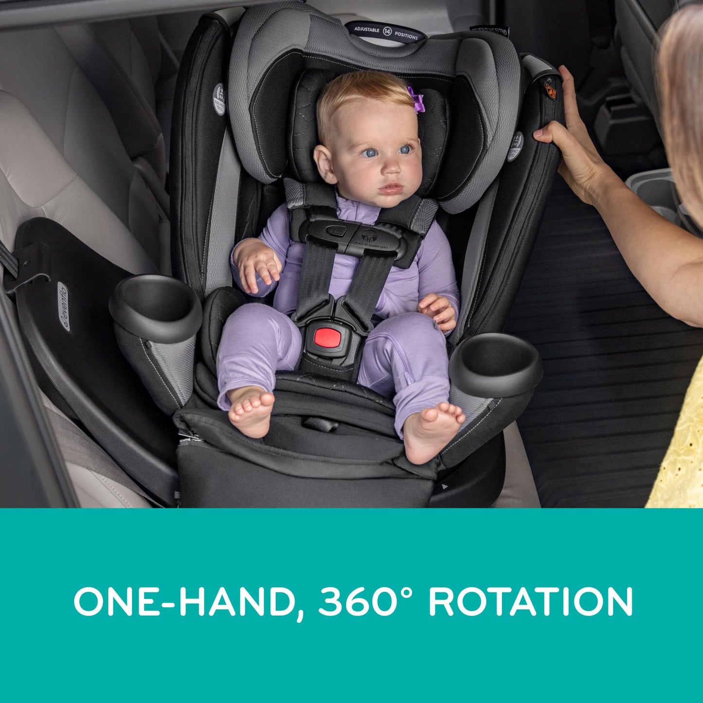 Evenflo Revolve360 Extend Rotational All In One Convertible Car Seat with 360 Degree Rotation and Extended Rear Facing