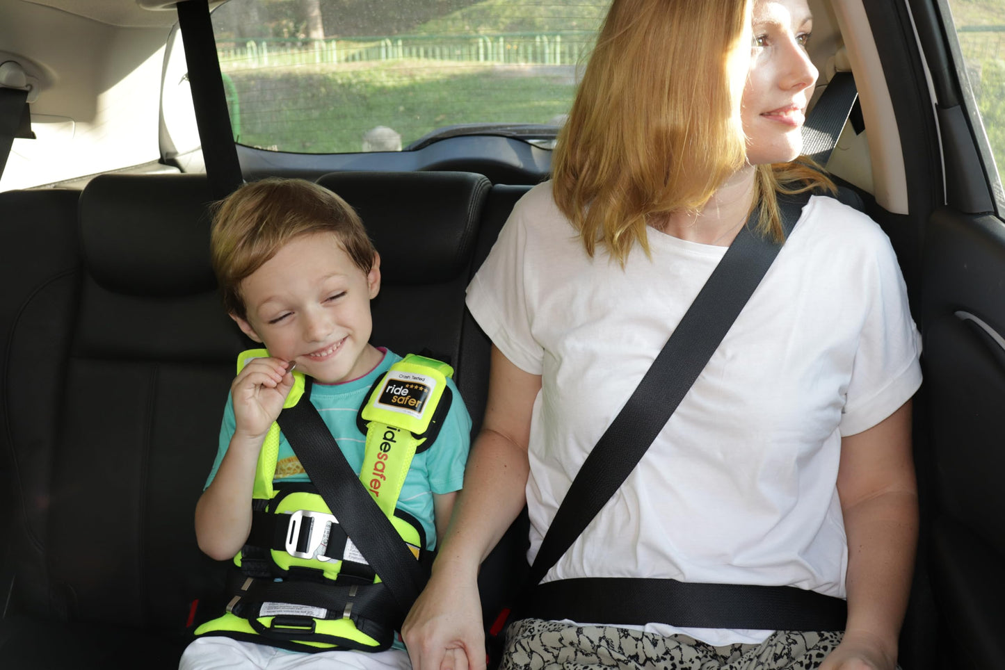 RideSafer Portable Car Seat Small Black Lightweight For Travel And Everyday Child Safety
