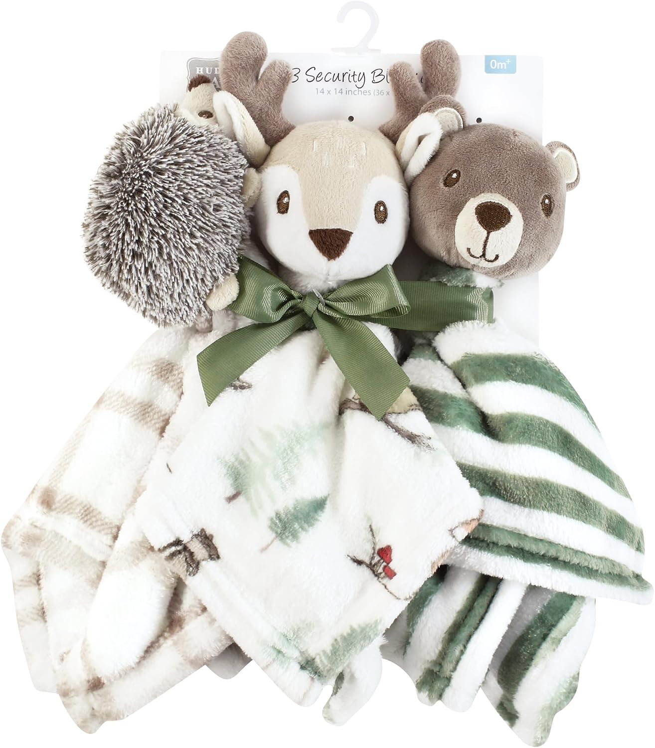 17800 Unisex Baby Animal Face Plush Security Blanket 35.6 x 35.6 cm
