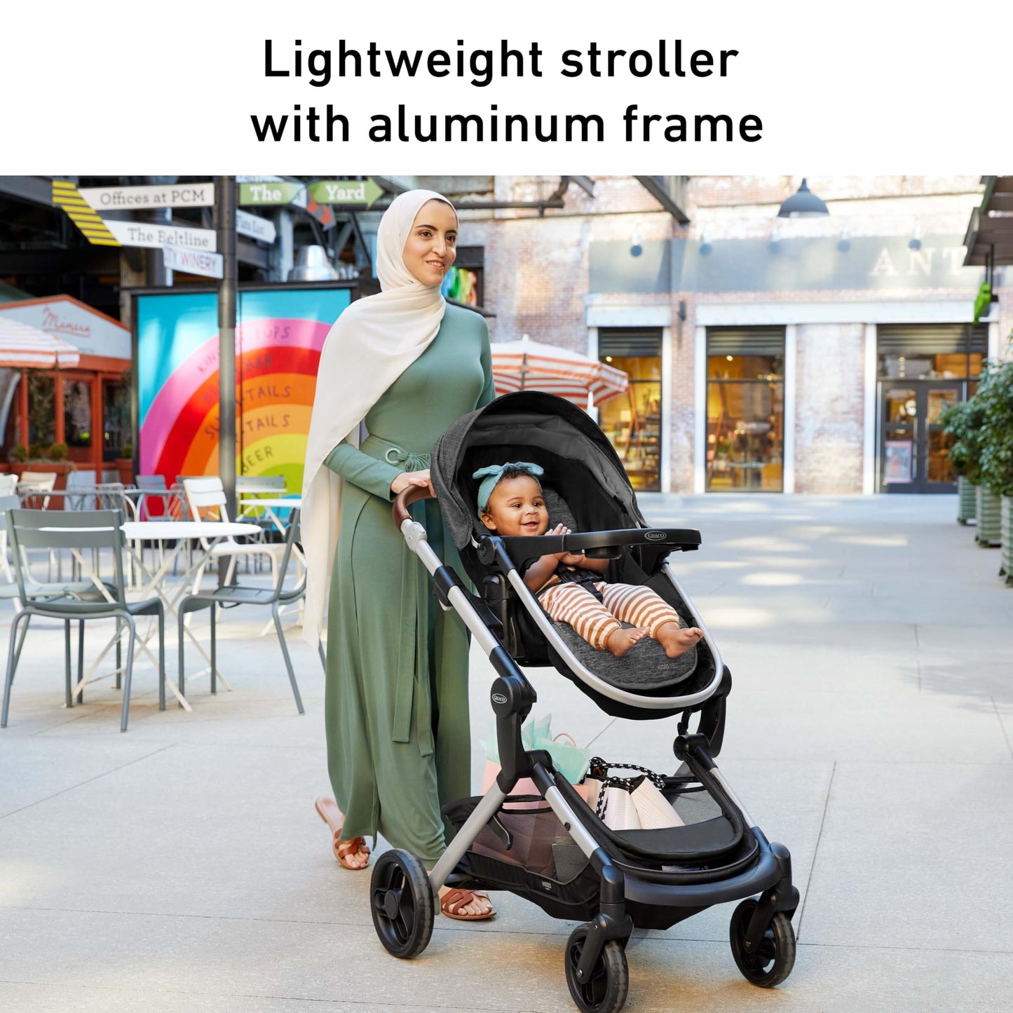 Graco Modes Nest travel system with 3-in-1 stroller, adjustable infant car seat carrier, and SnugRide DLX infant car seat.