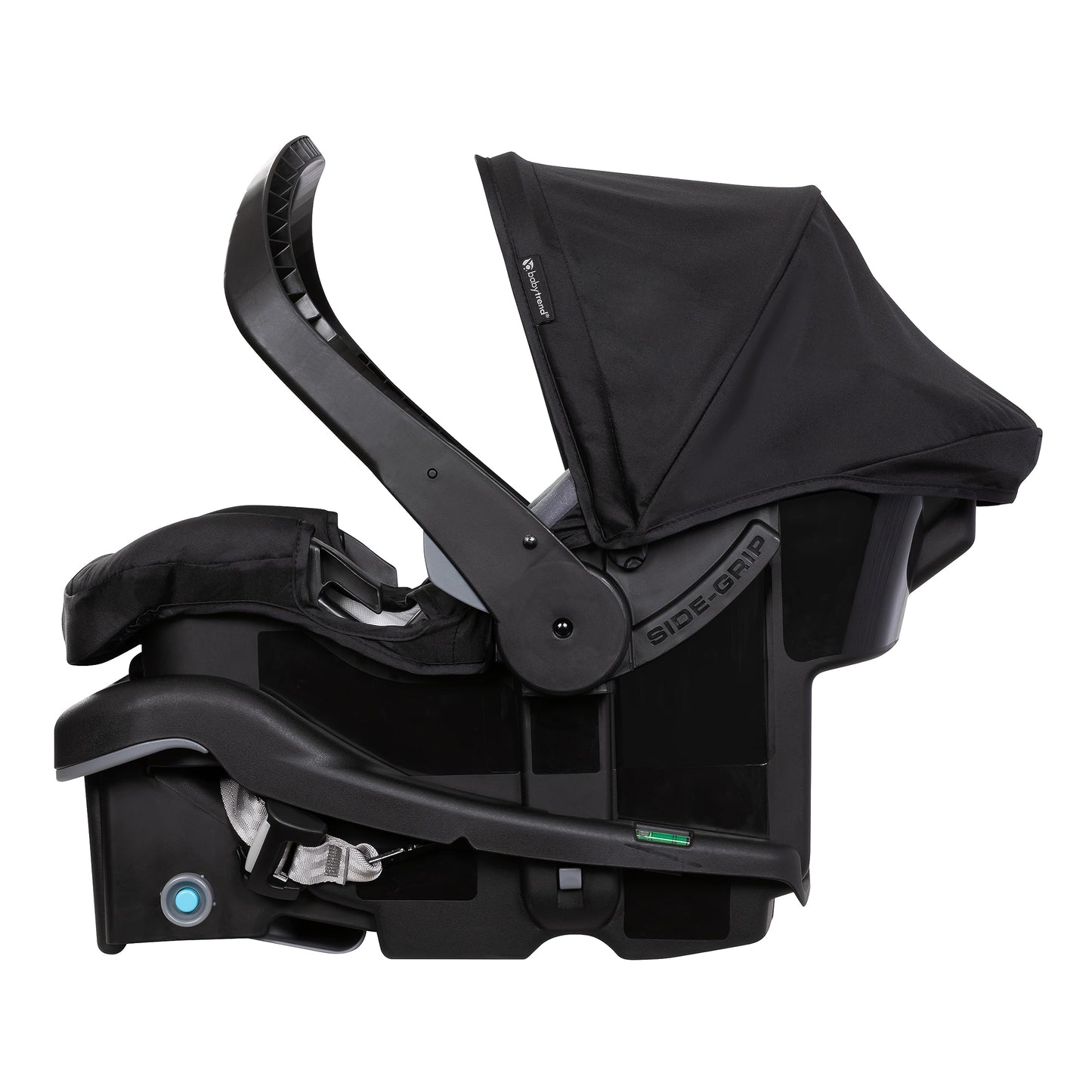 Baby Trend Passport cargo stroller travel system with pink bamboo infant car seat, featuring EZ-Lift™ Plus handle for easy transport.