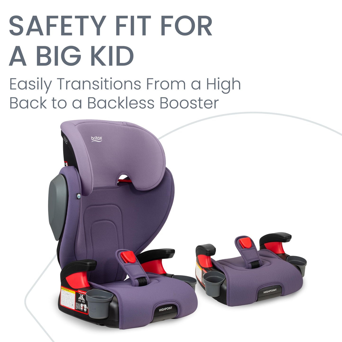 Britax Skyline Belt Positioning Booster Car Seat 2 Stage Design For Growing Kids Dusk Color