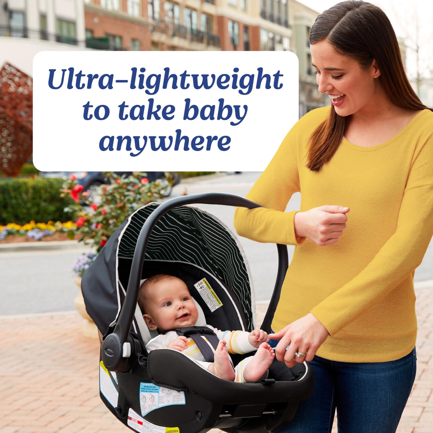 Graco SnugRide Lite LX Infant Car Seat Lightweight Rear Facing For Babies 4 To 30 Lb With Four Position Base LATCH