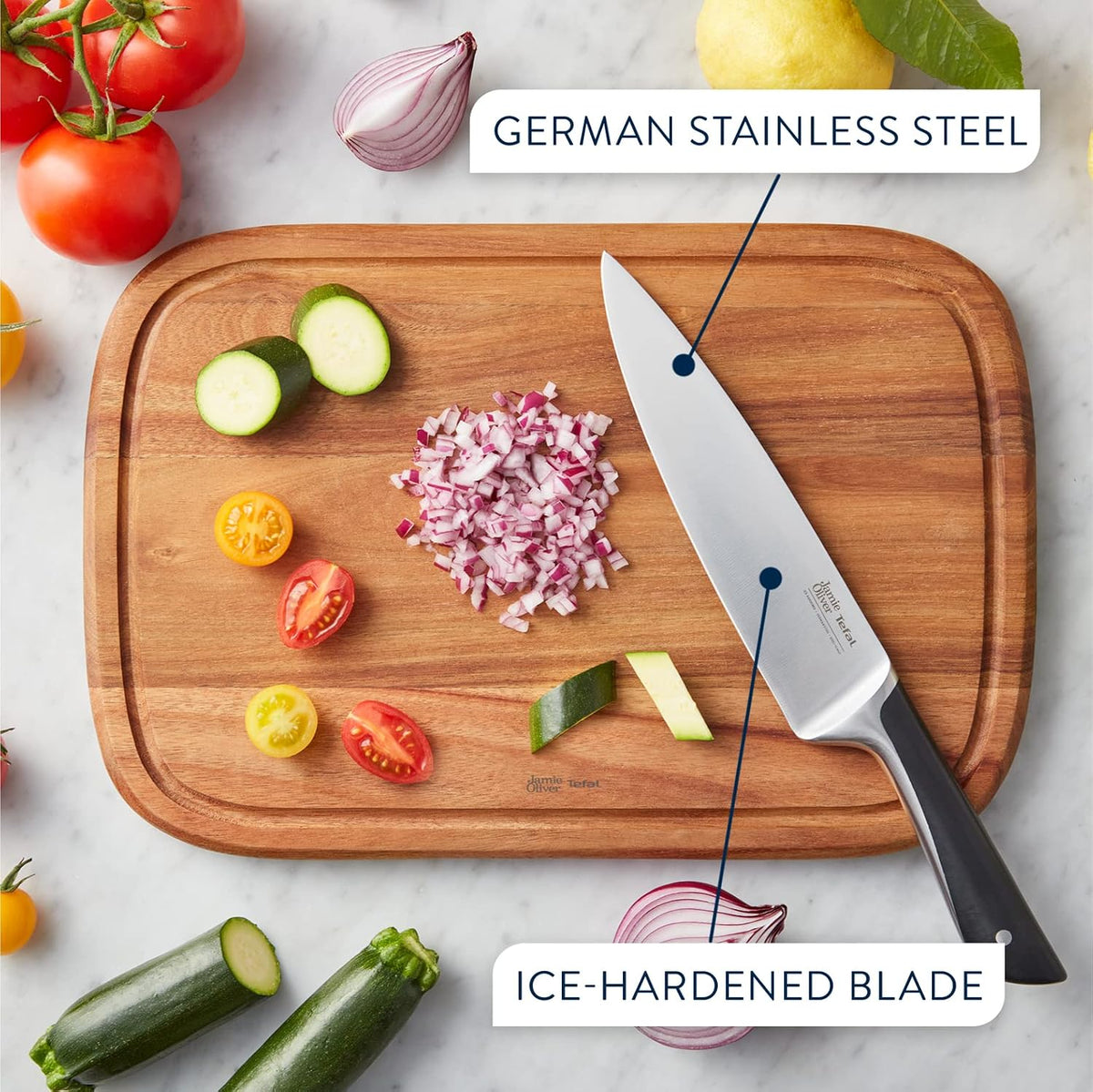 Tefal Jamie Oliver 3-Piece Kitchen Knife Set, Chef, Utility, Paring — image 3