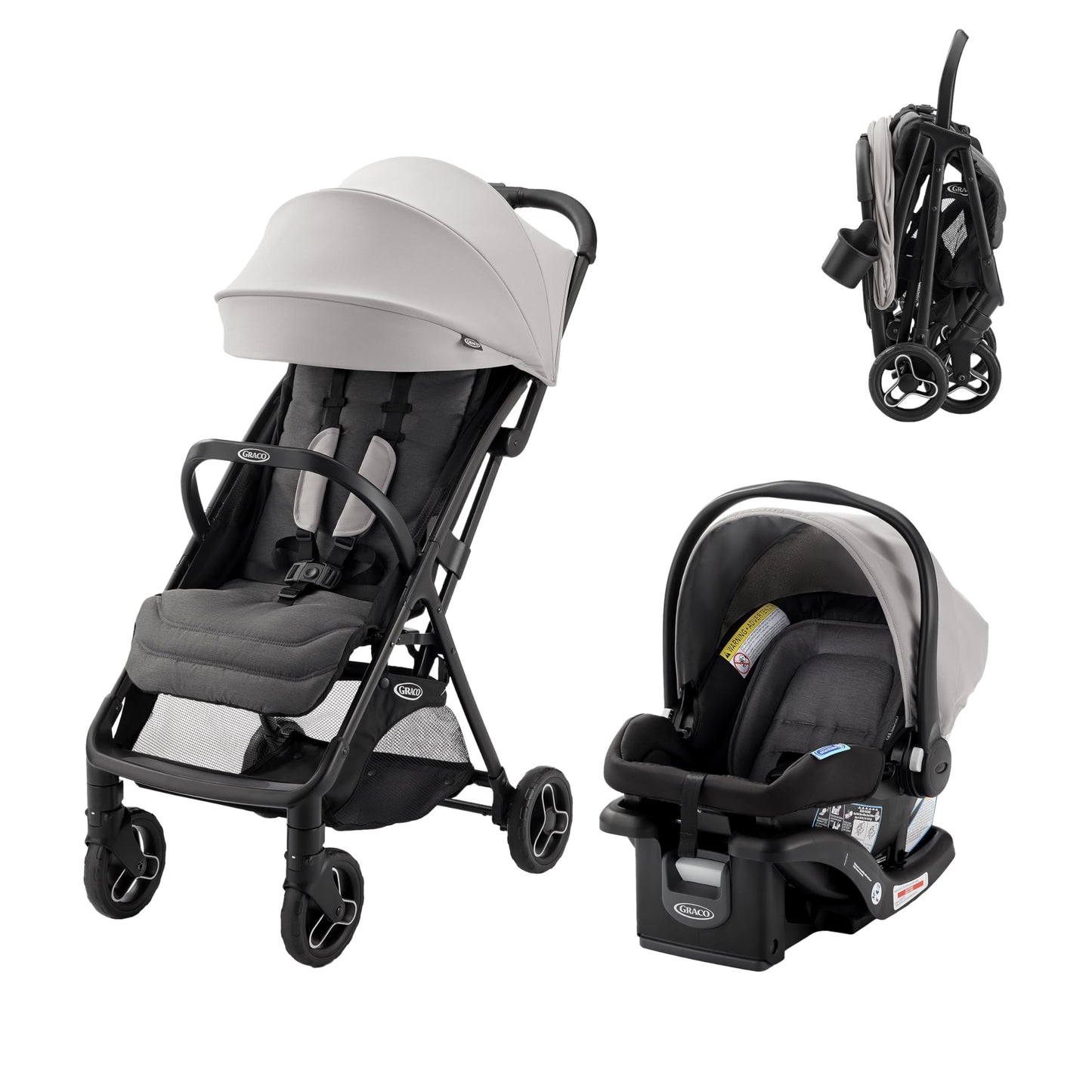 Graco Ready2Jet compact travel stroller with overhead friendly design, automatic fold, lightweight frame, suitable for on-the-go use