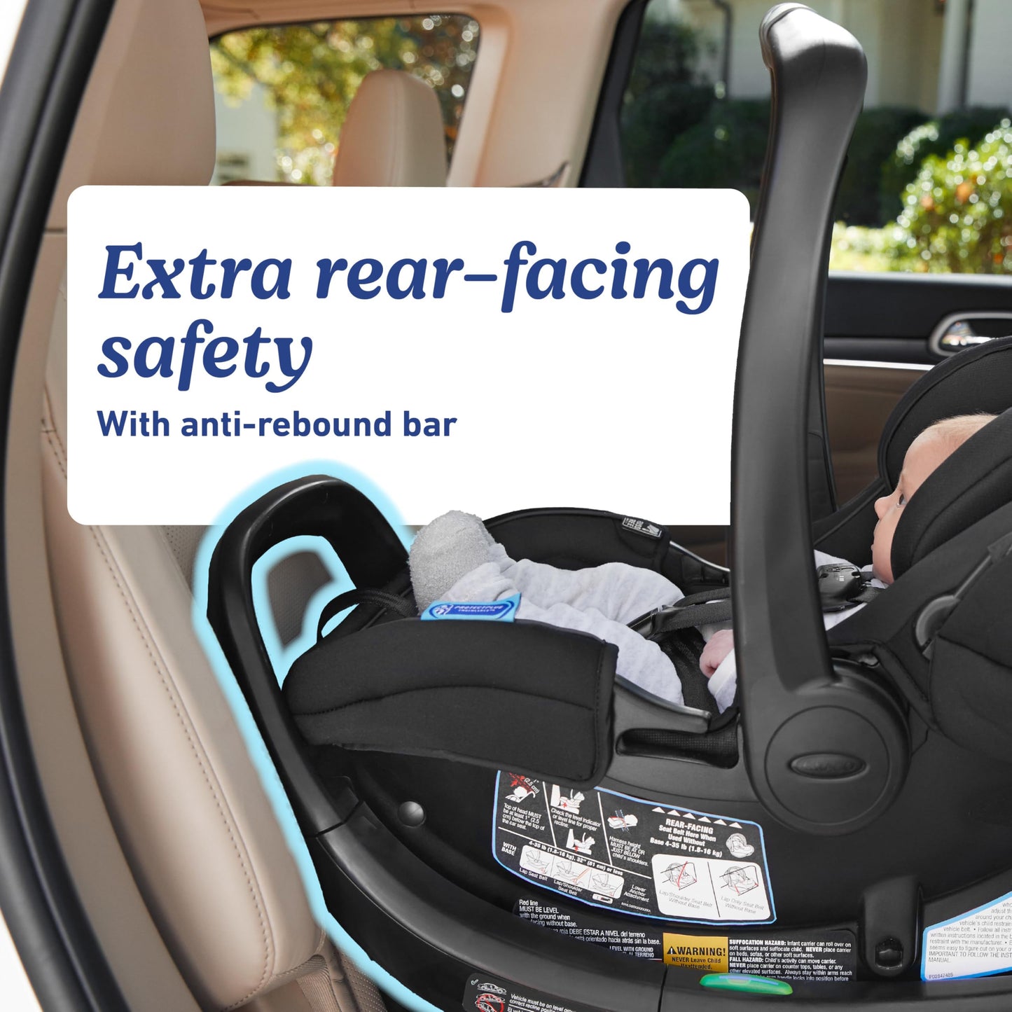 Graco SnugRide SnugFit Infant Car Seat Anti Rebound Bar for Safety