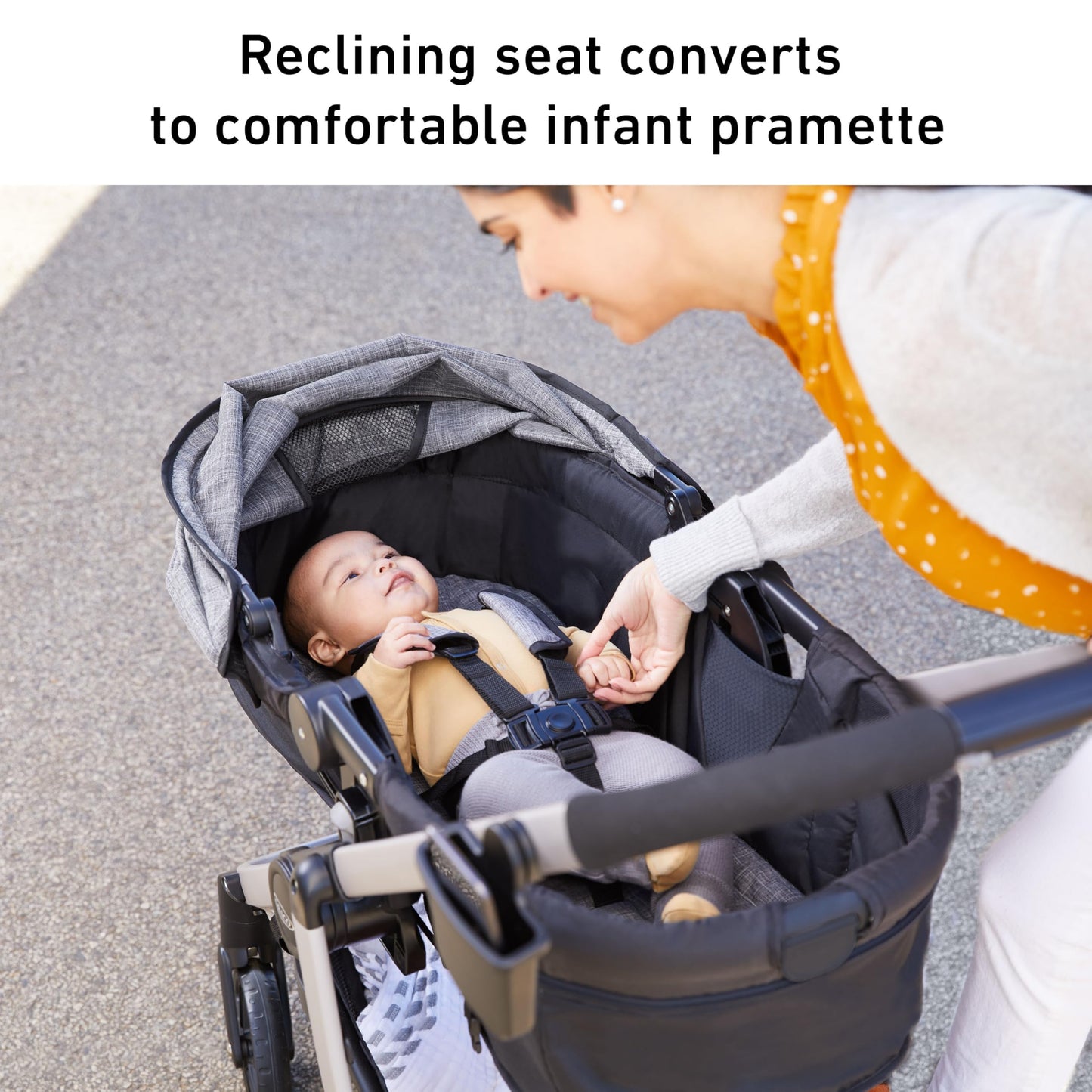 Graco Modes Pramette travel system with SnugRide 35 infant car seat and toddler stroller in Ellington color, featuring modular design.