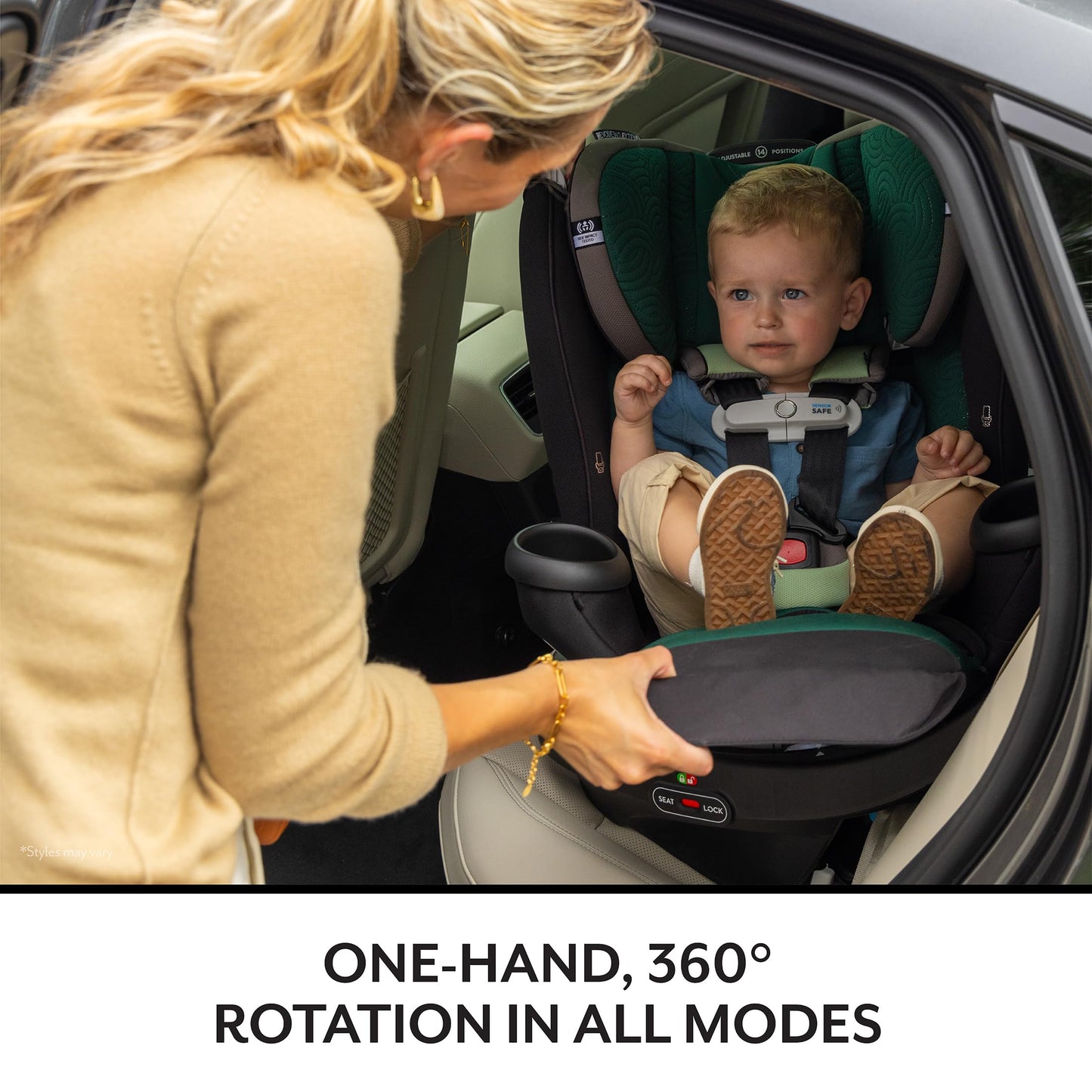 Evenflo Revolve360 Extend Rotational All In One Convertible Car Seat with 360 Degree Rotation and Extended Rear Facing