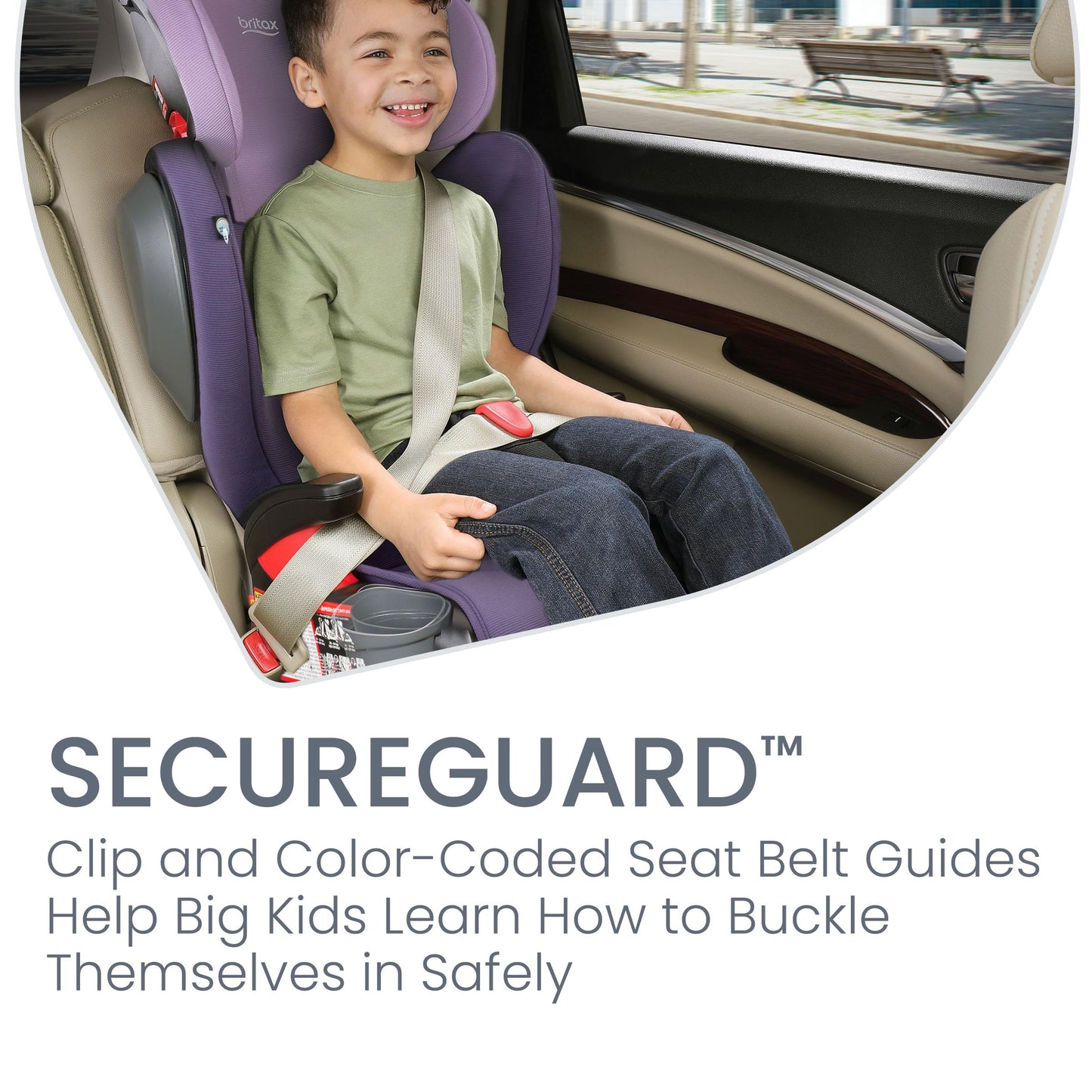 Britax Skyline Belt Positioning Booster Car Seat 2 Stage Design For Growing Kids Dusk Color