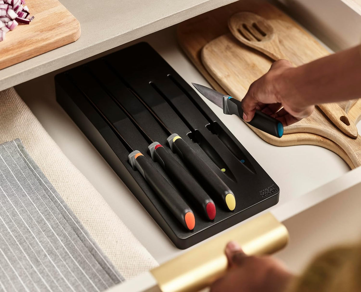 Joseph Joseph Elevate Utensil & Knife 10-piece Set, in Drawer Utensils Organisation Storage, Black/Multicolour — image 3