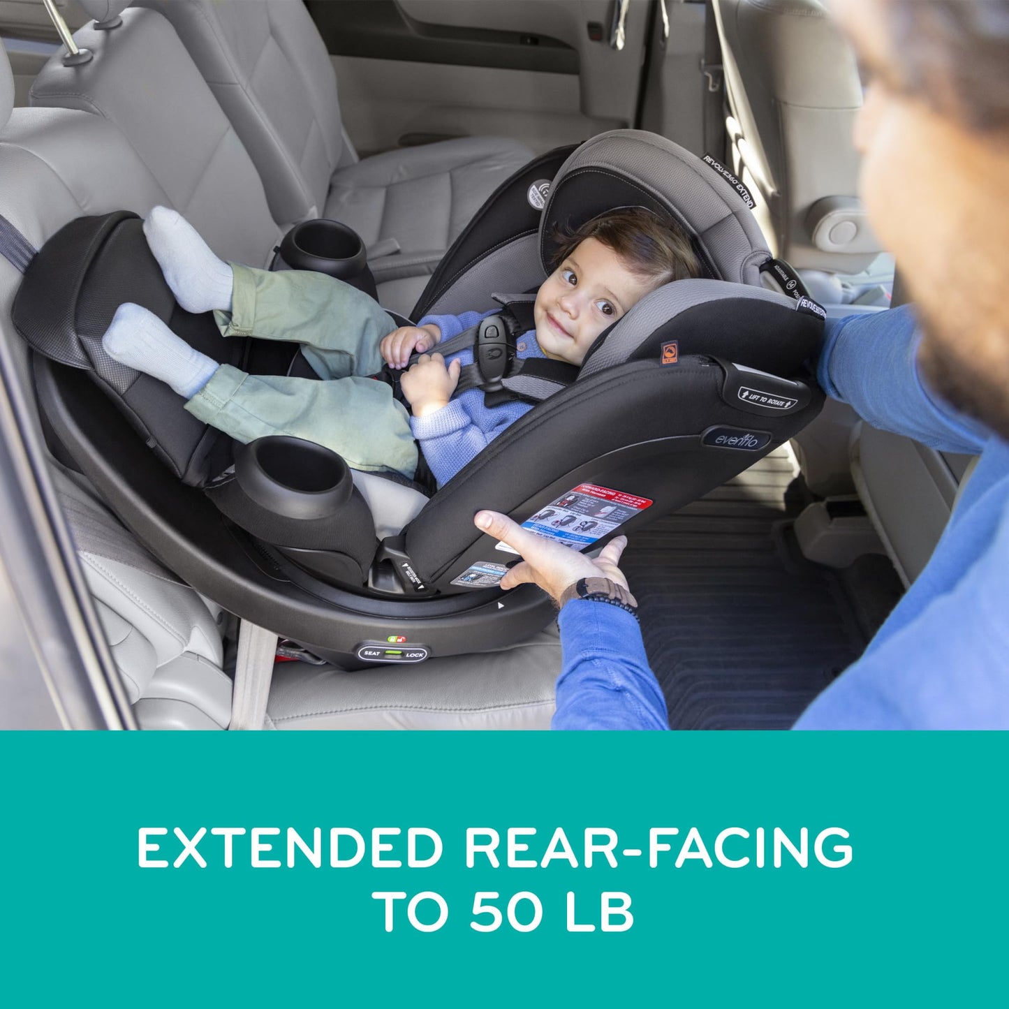 Evenflo Revolve360 Extend Rotational All In One Convertible Car Seat with 360 Degree Rotation and Extended Rear Facing