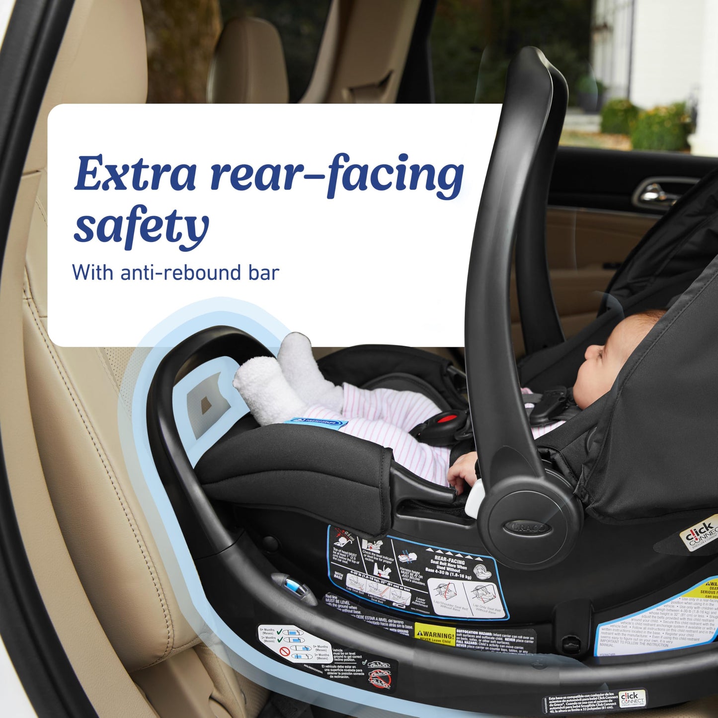 Graco SnugRide SnugFit Infant Car Seat Anti Rebound Bar for Safety