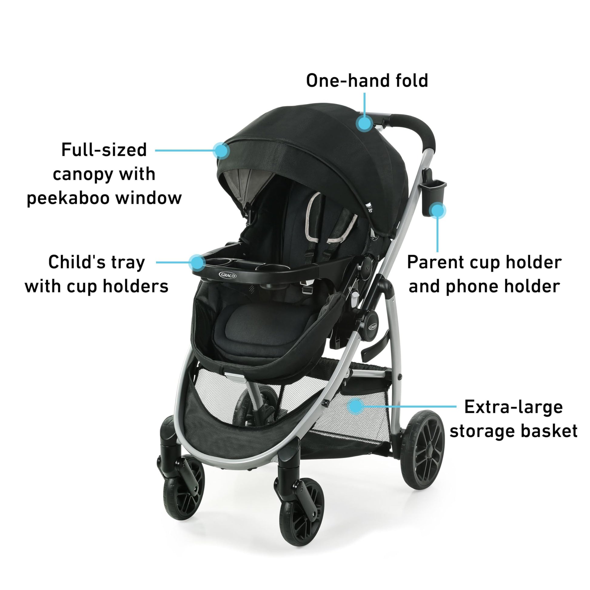 Graco Modes Pramette travel system with infant car seat and stroller, featuring SnugRide 35 car seat in Ellington fabric.