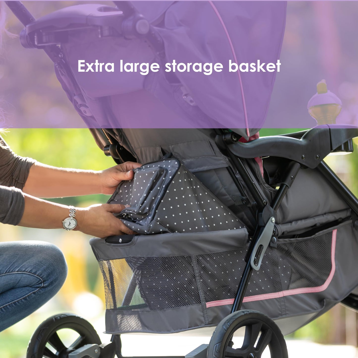 Baby Trend EZ Ride Travel System With EZ Lift Infant Car Seat Dash Pink One Hand Fold All Terrain Wheels