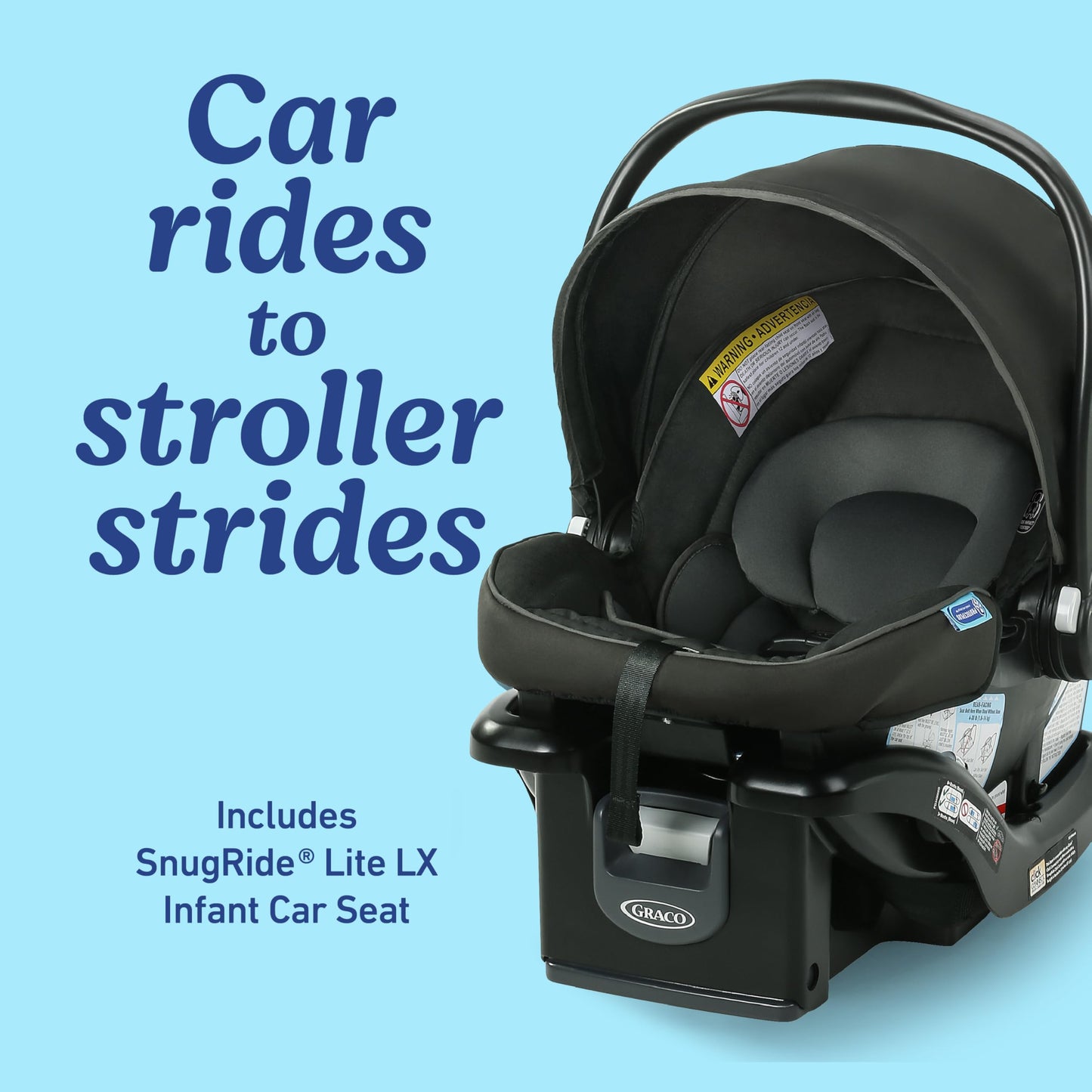 Graco Modes Element travel system with stroller and infant car seat in Canter color, featuring adjustable handle and storage compartments.