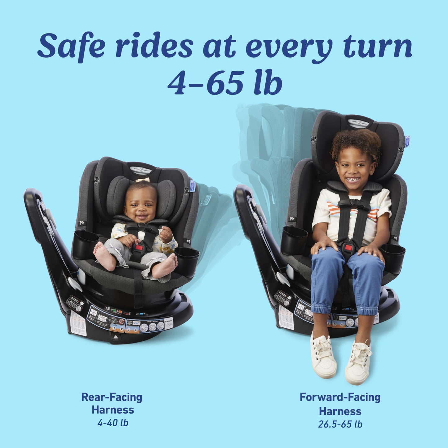 Graco EasyTurn360 2 In 1 Convertible Car Seat 360 Degree Rotation For Easy In And Out