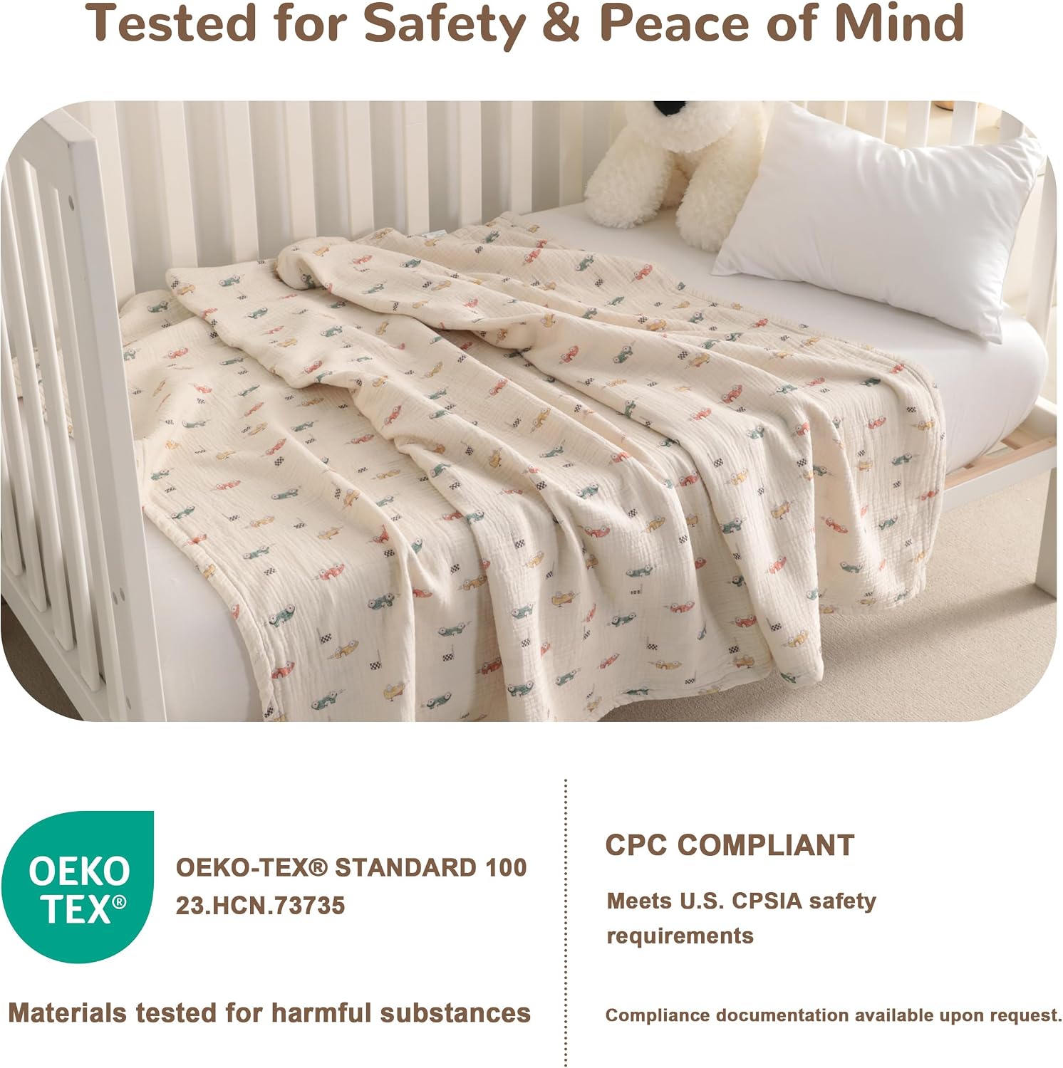 AUSNT4LCOBL-30 Muslin Cotton Toddler Blanket 76.2 x 101.6 cm