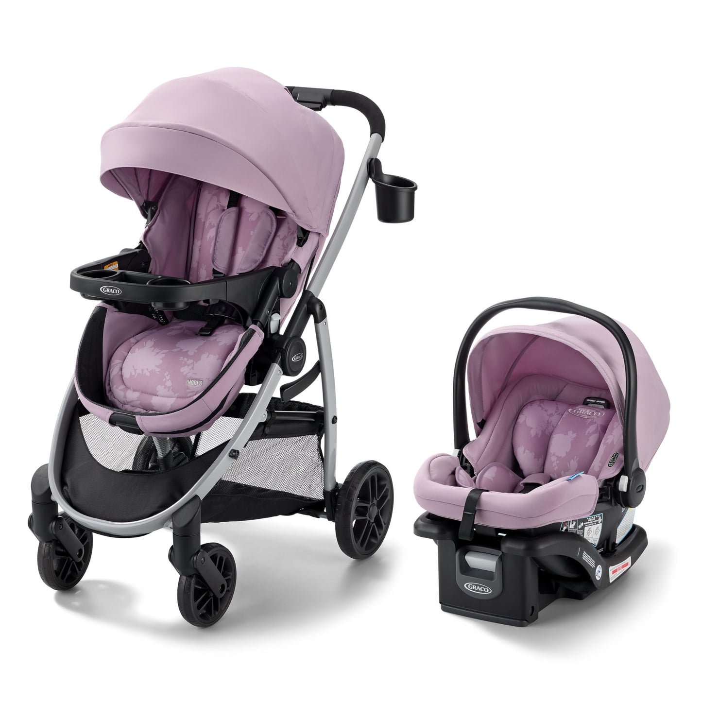My Store Graco Modes Pramette travel system with SnugRide 35 infant car seat, stroller, and toddler mode, Ellington color.