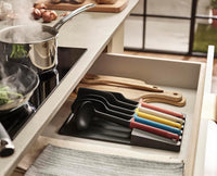 Joseph Joseph Elevate Utensil & Knife 10-piece Set, in Drawer Utensils Organisation Storage, Black/Multicolour thumbnail 2