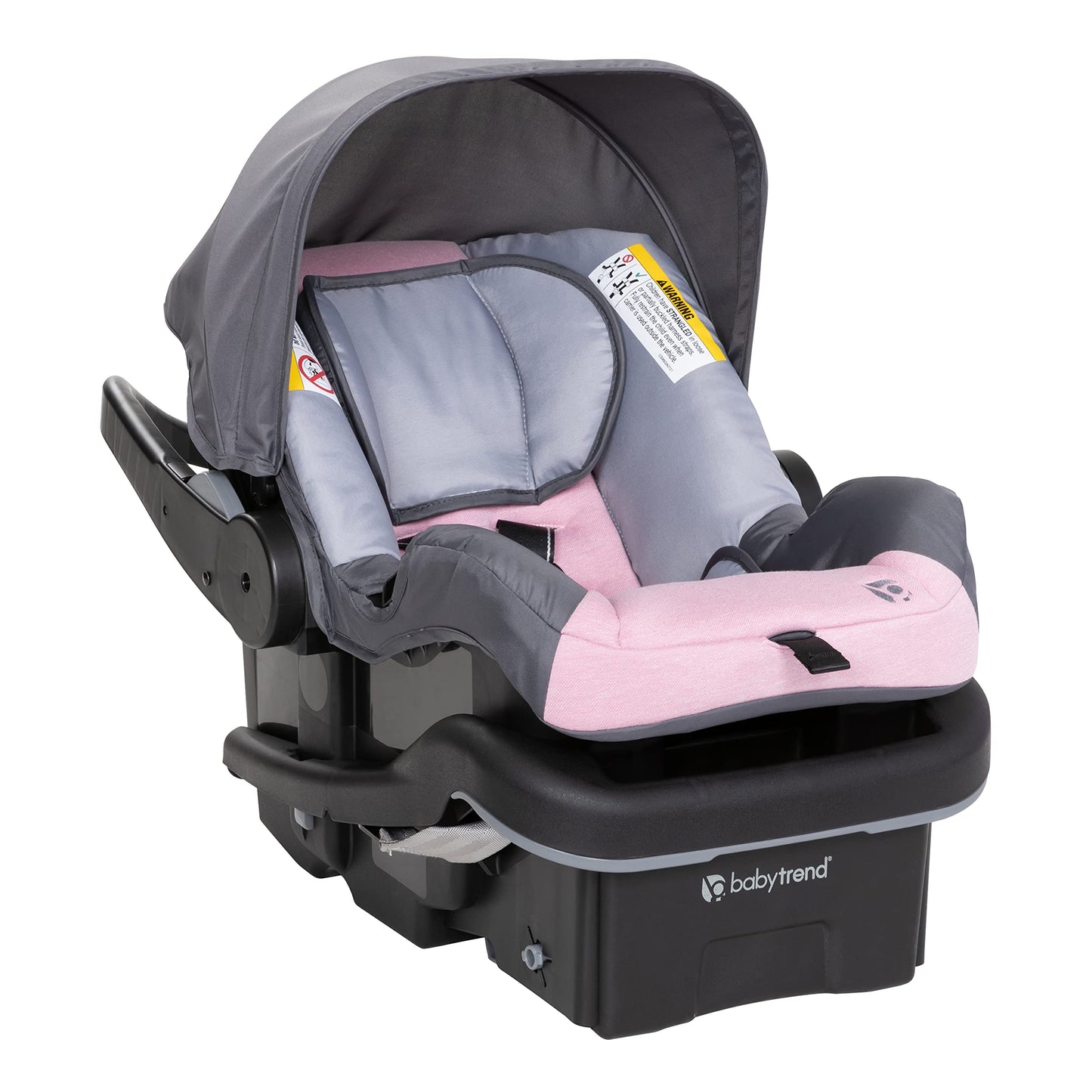 Baby Trend Passport cargo stroller with EZ-Lift Plus infant car seat in pink bamboo, featuring a compact, easy-to-fold travel system.