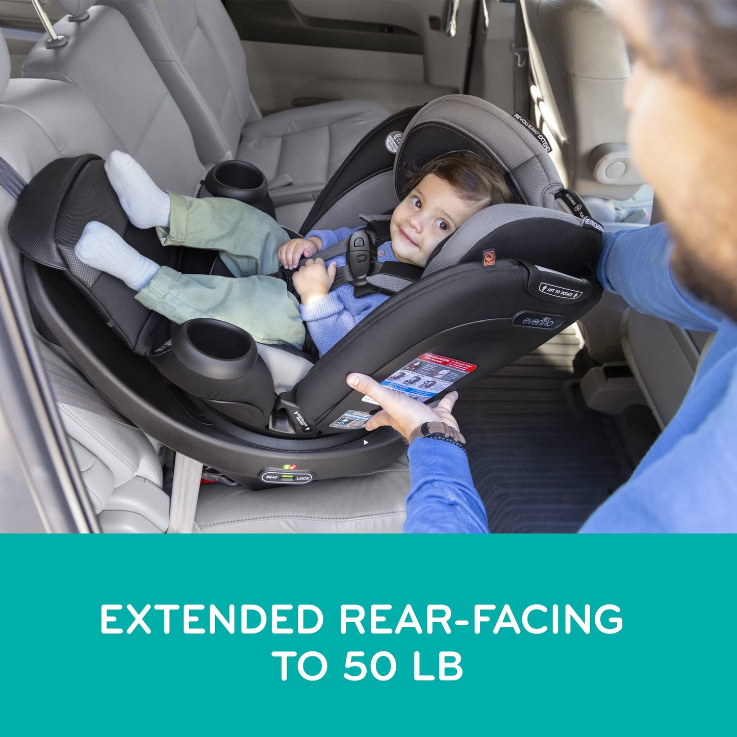 Evenflo Revolve360 Extend Rotational All In One Convertible Car Seat with 360 Degree Rotation and Extended Rear Facing