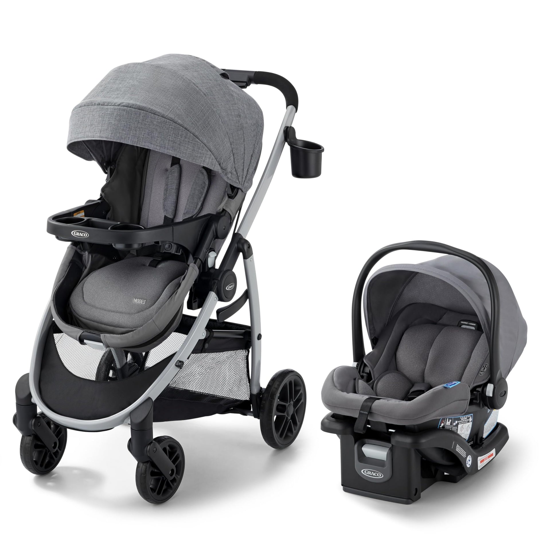 My Store Graco Modes Pramette travel system with infant car seat and stroller, including SnugRide 35, in Ellington color.