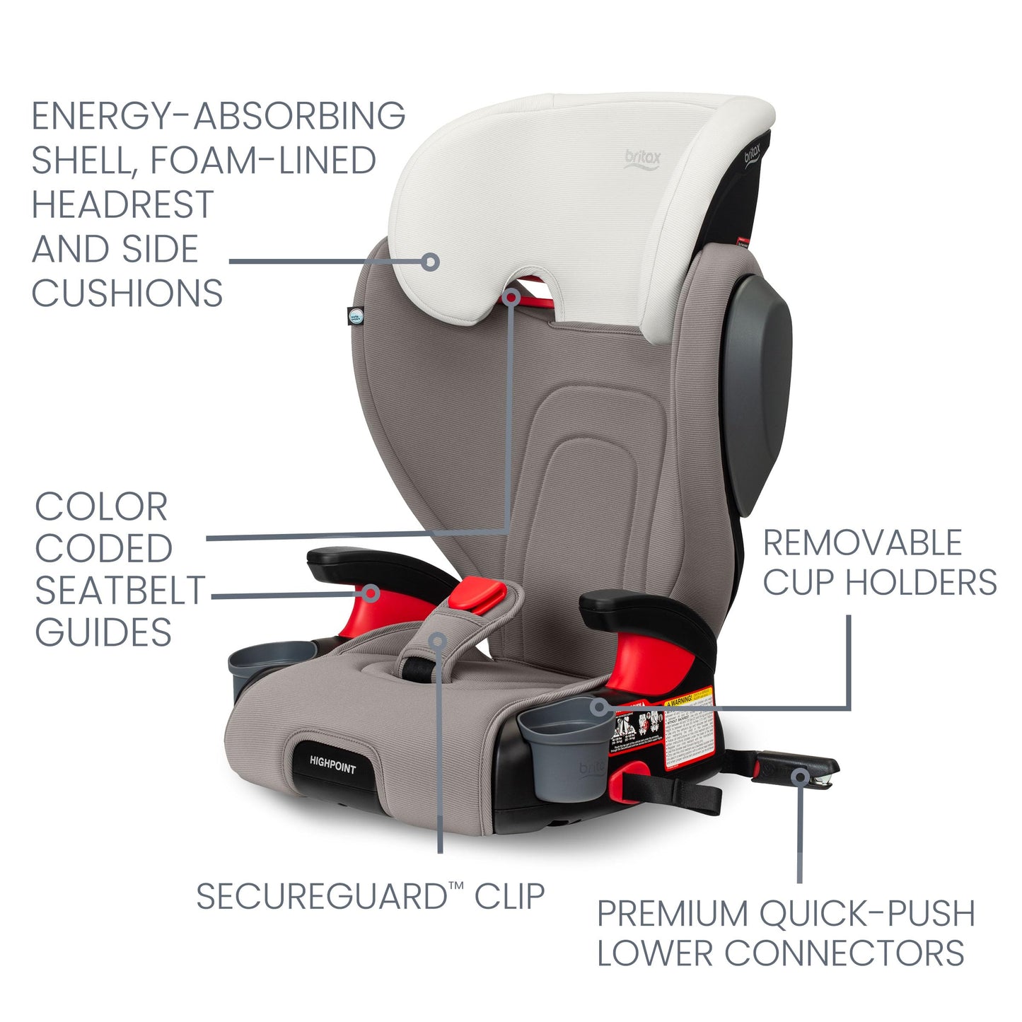Britax Skyline Belt Positioning Booster Car Seat 2 Stage Design For Growing Kids Dusk Color