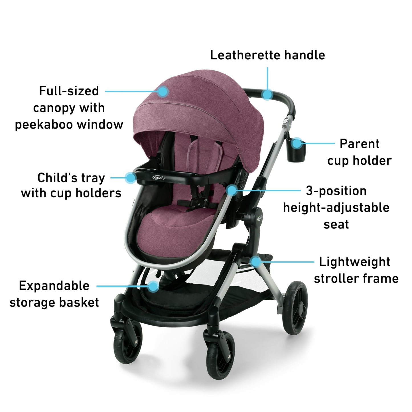 Graco Modes Nest travel system with modular stroller and SnugRide DLX infant car seat, featuring adjustable slide-to-me infant carrier.