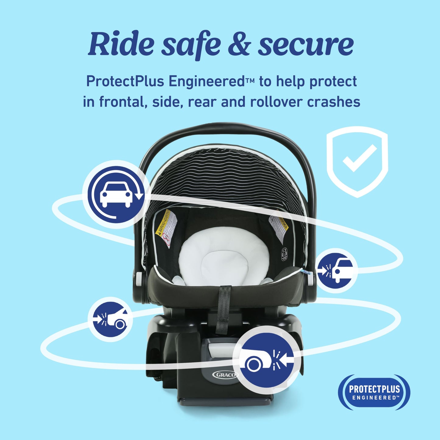Graco SnugRide Lite LX Infant Car Seat Lightweight Rear Facing For Babies 4 To 30 Lb With Four Position Base LATCH