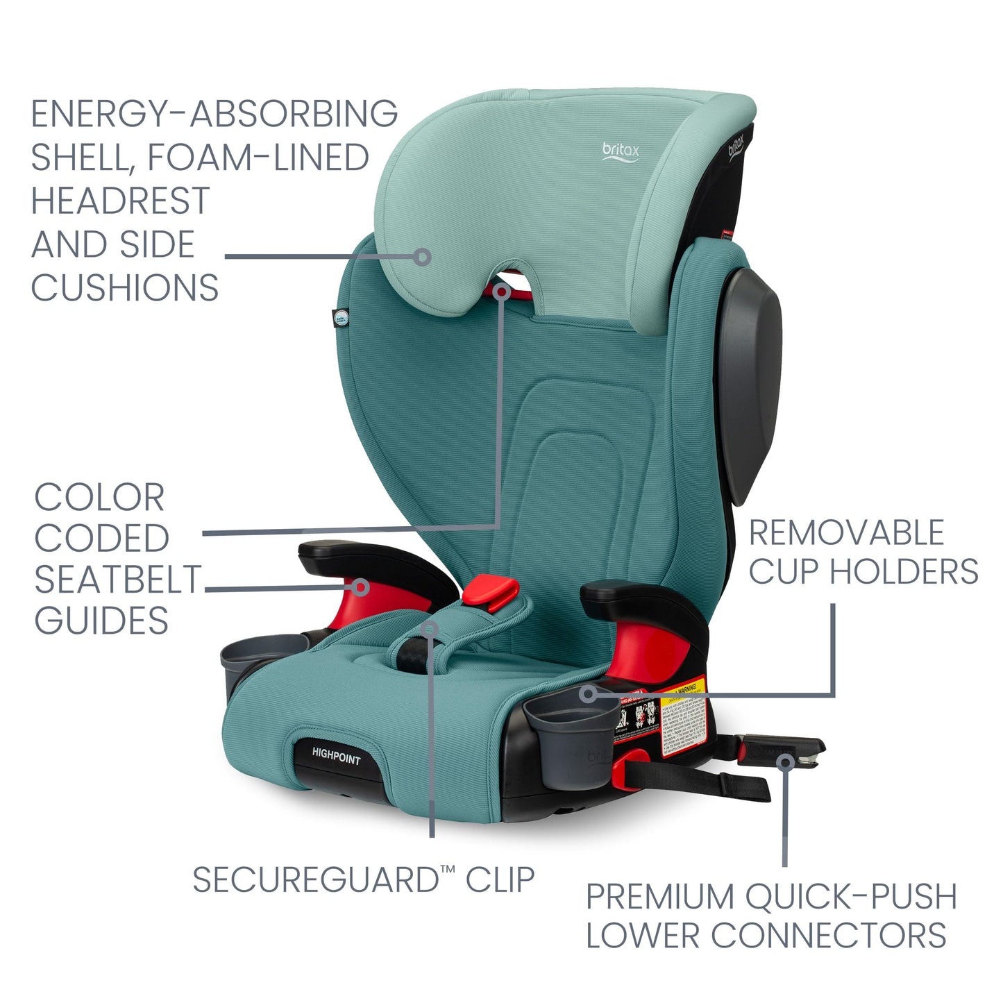 Britax Skyline Belt Positioning Booster Car Seat 2 Stage Design For Growing Kids Dusk Color