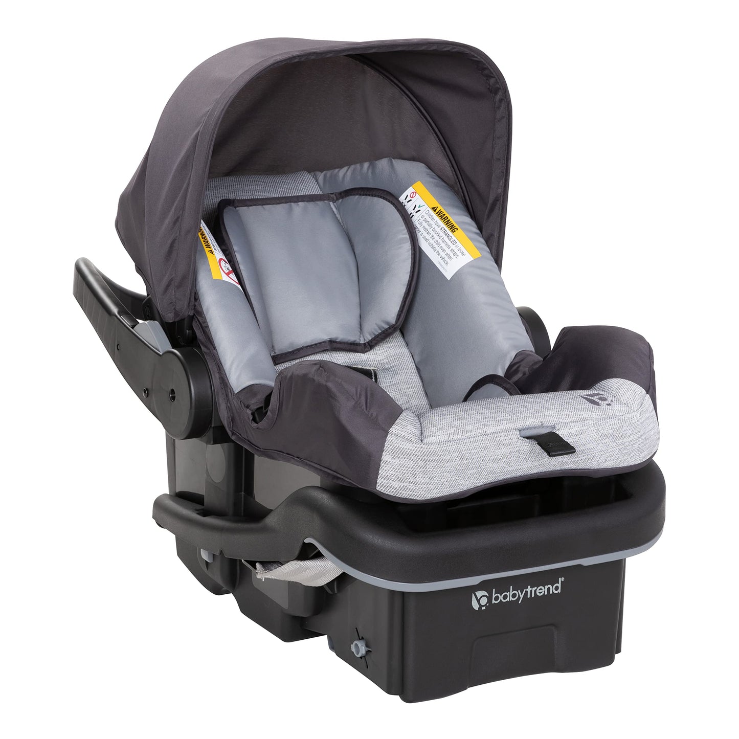 Pink Bamboo Baby Trend Passport cargo stroller travel system with EZ-Lift Plus infant car seat, featuring a pink fabric and storage basket.