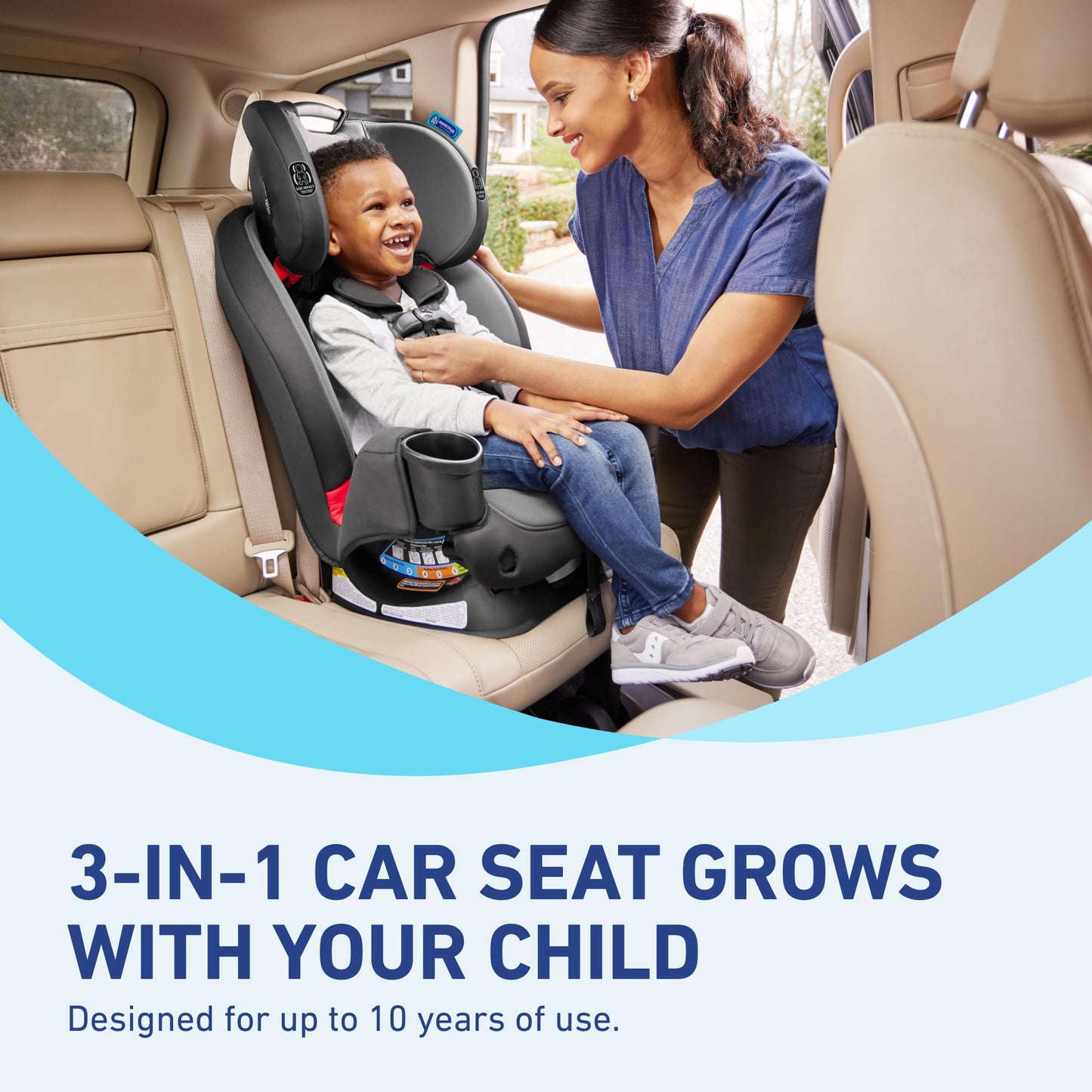 Graco TriRide 3in1 Car Seat Kipling Rear Facing to Booster With Adjustable Headrest