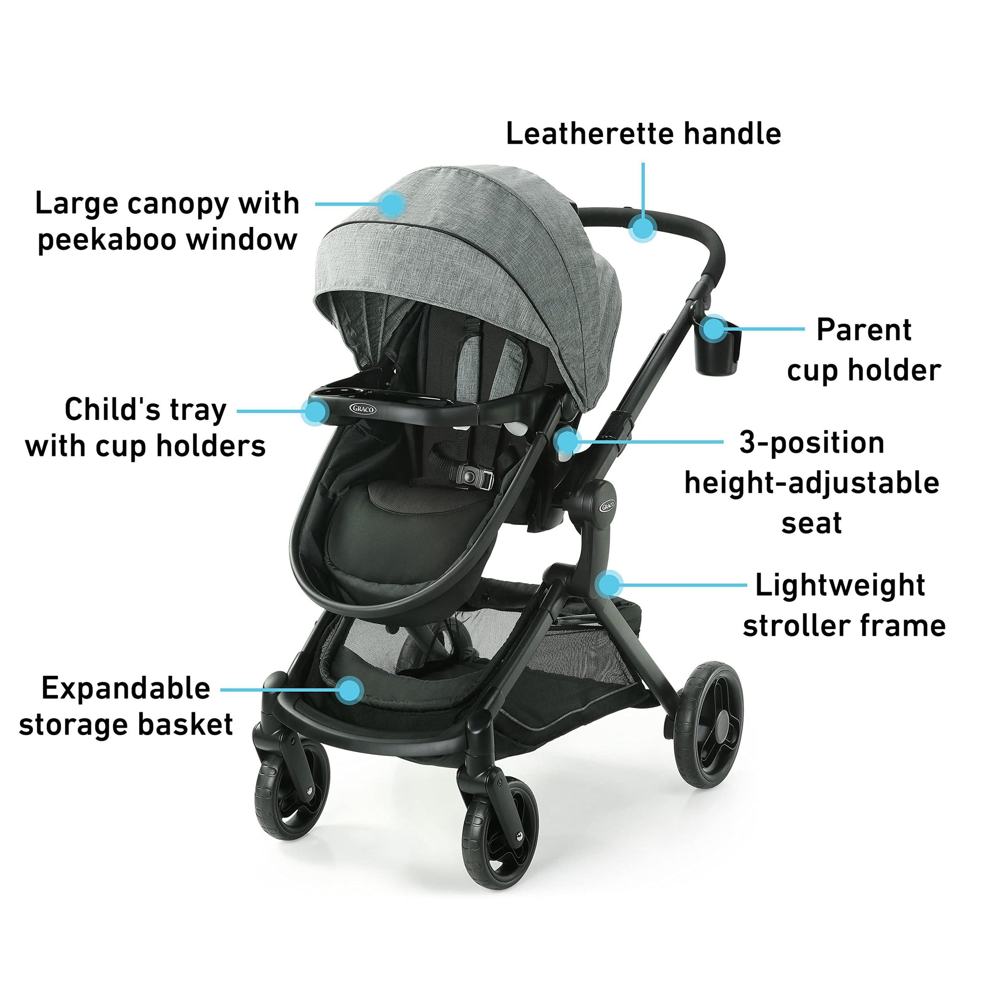 Graco Modes Nest travel system with SnugRide DLX infant car seat and toddler stroller, featuring adjustable Slide2Me carrier and modular design