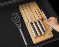 Joseph Joseph Elevate Kitchen Knives 5-piece Japanesse Stainless Steel Knife Set with, in Drawer Bamboo Block Organiser Tray thumbnail 4