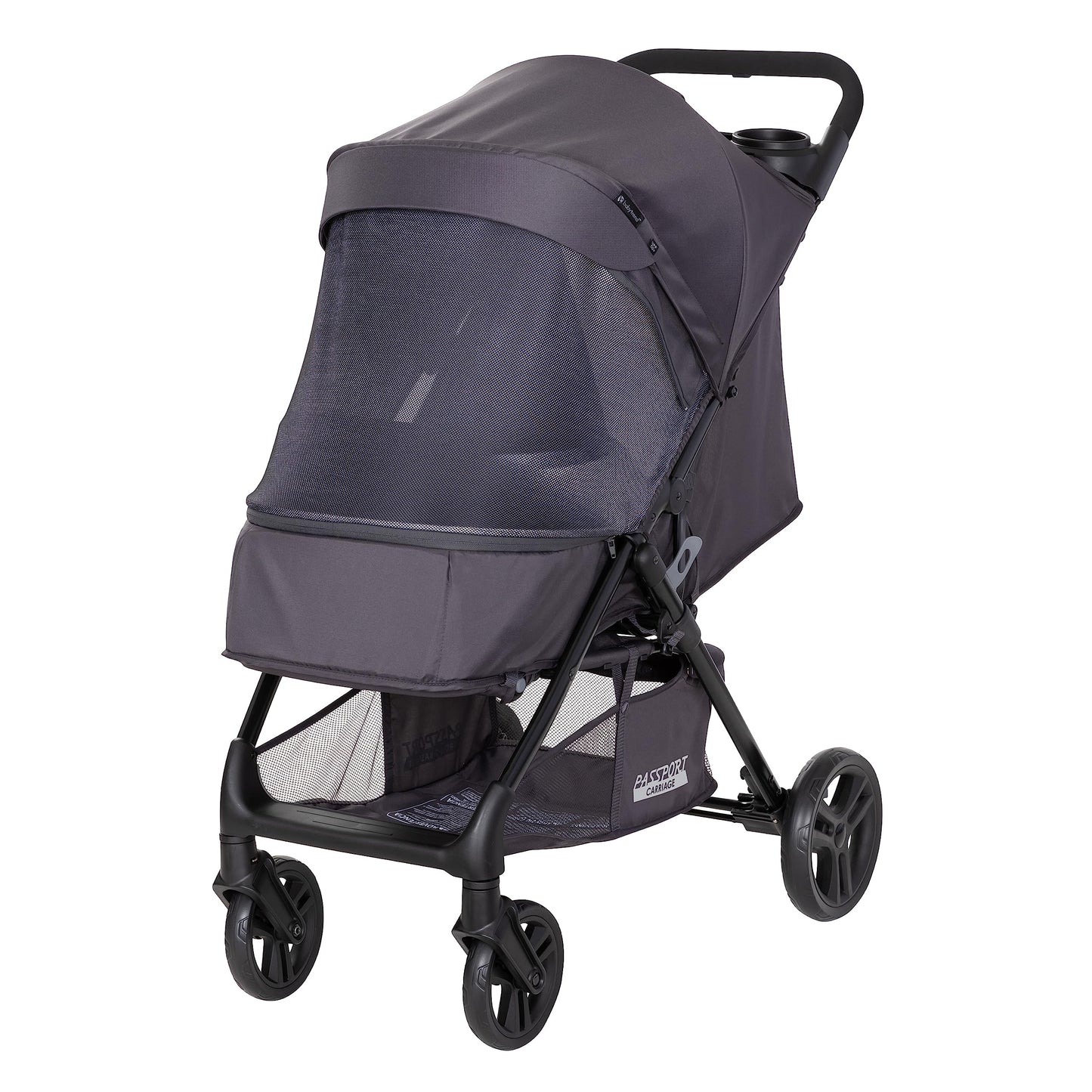 Baby Trend Passport cargo stroller with pink bamboo fabric and EZ-Lift infant car seat, suitable for travel and daily outings.