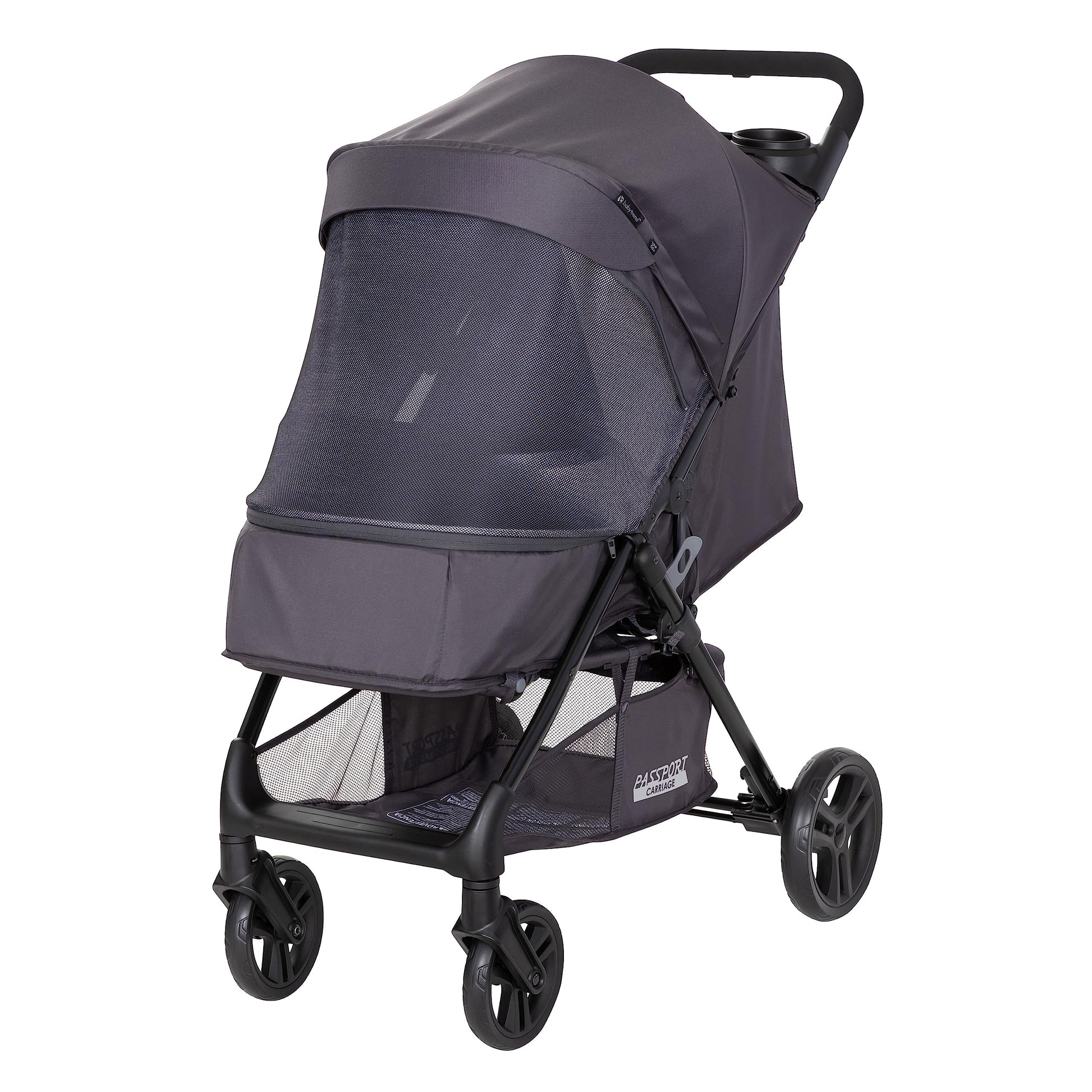Baby Trend Passport cargo stroller with pink bamboo fabric and EZ-Lift infant car seat, suitable for travel and daily outings.