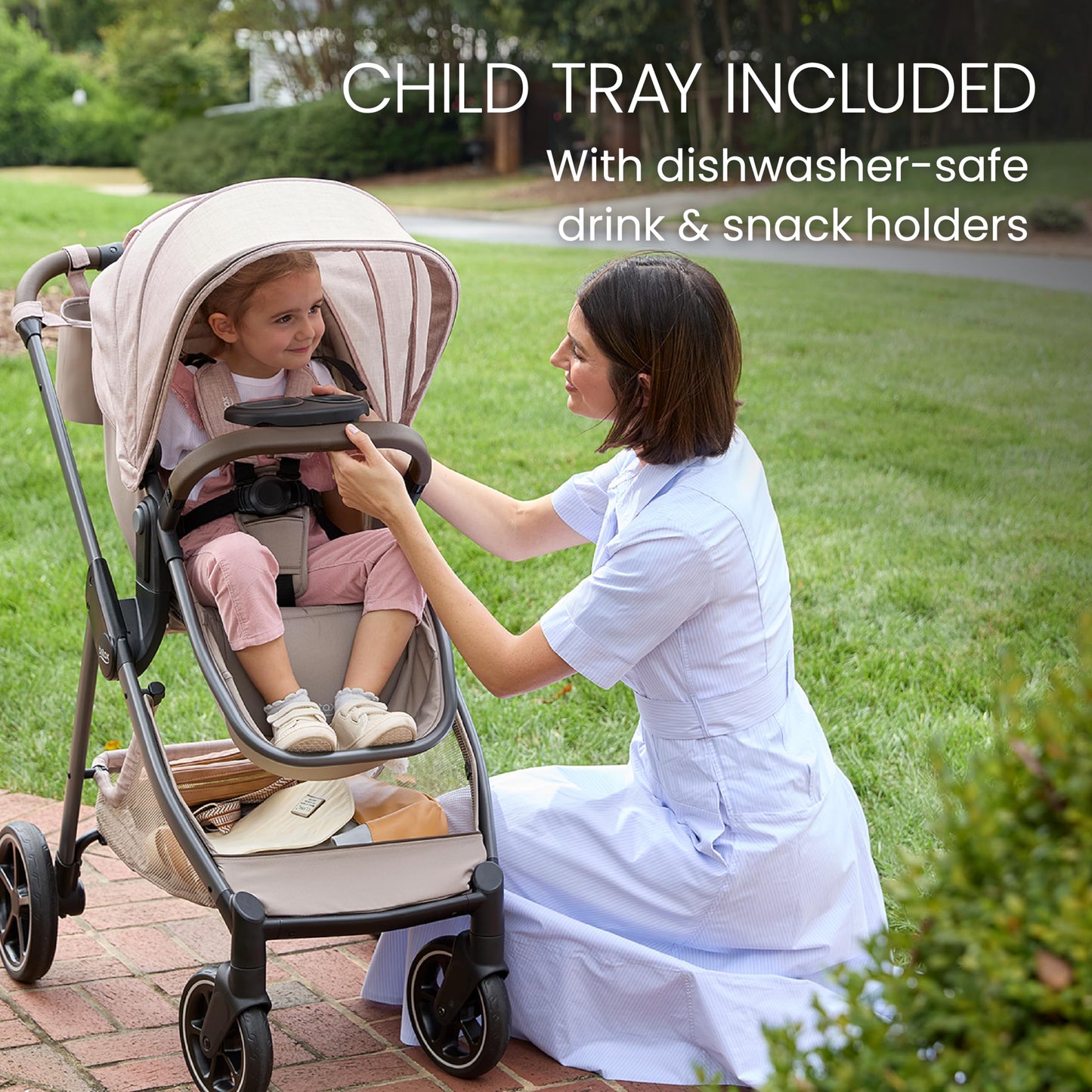 Britax Phases travel system with Arbor infant car seat, stroller, parent organizer, and pramette mode in Raven Black