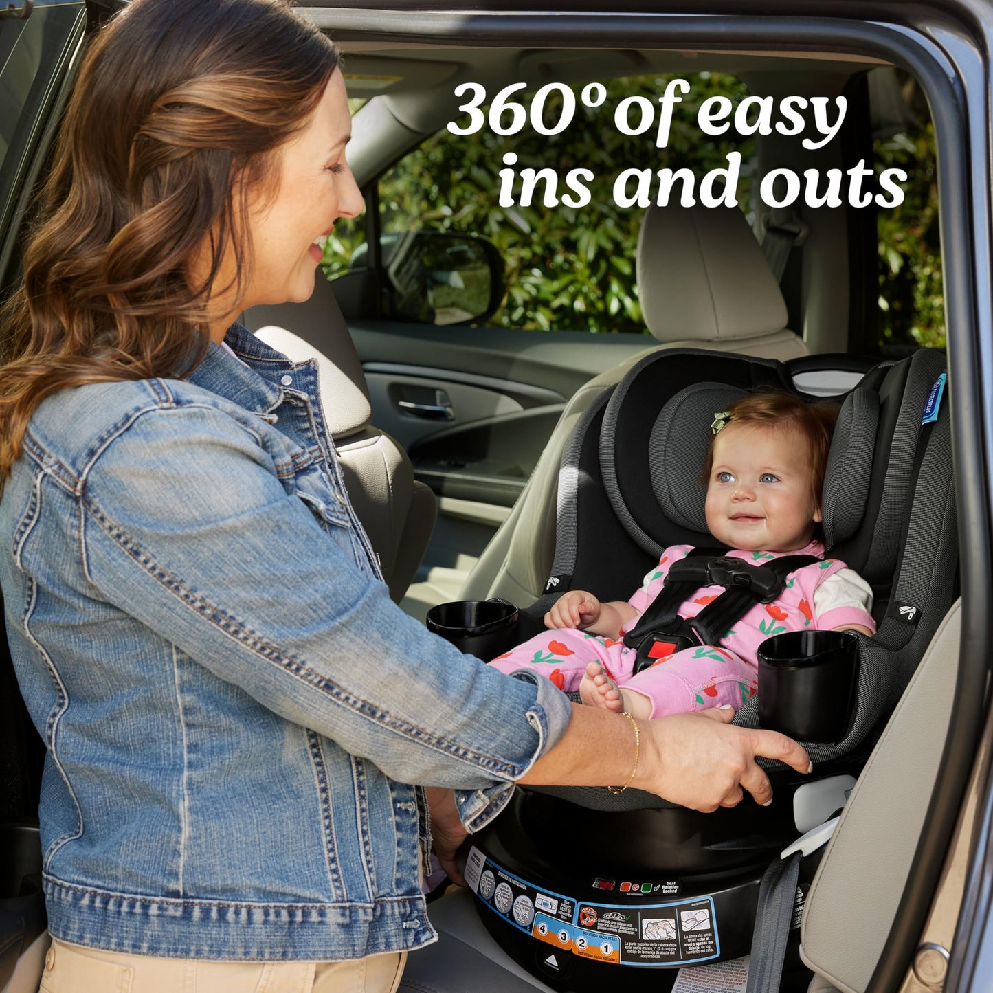 Graco EasyTurn360 2 In 1 Convertible Car Seat 360 Degree Rotation For Easy In And Out