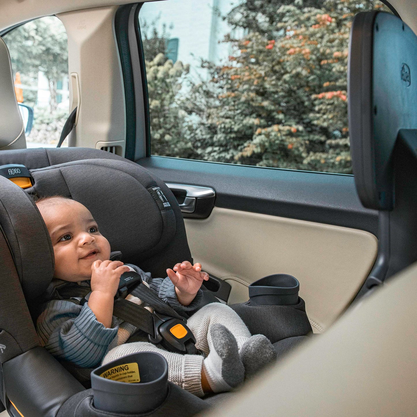 Chicco Fit360 ClearTex Rotating Convertible Car Seat With 360 Degree Rotation And Lever Lock System Obsidian Black