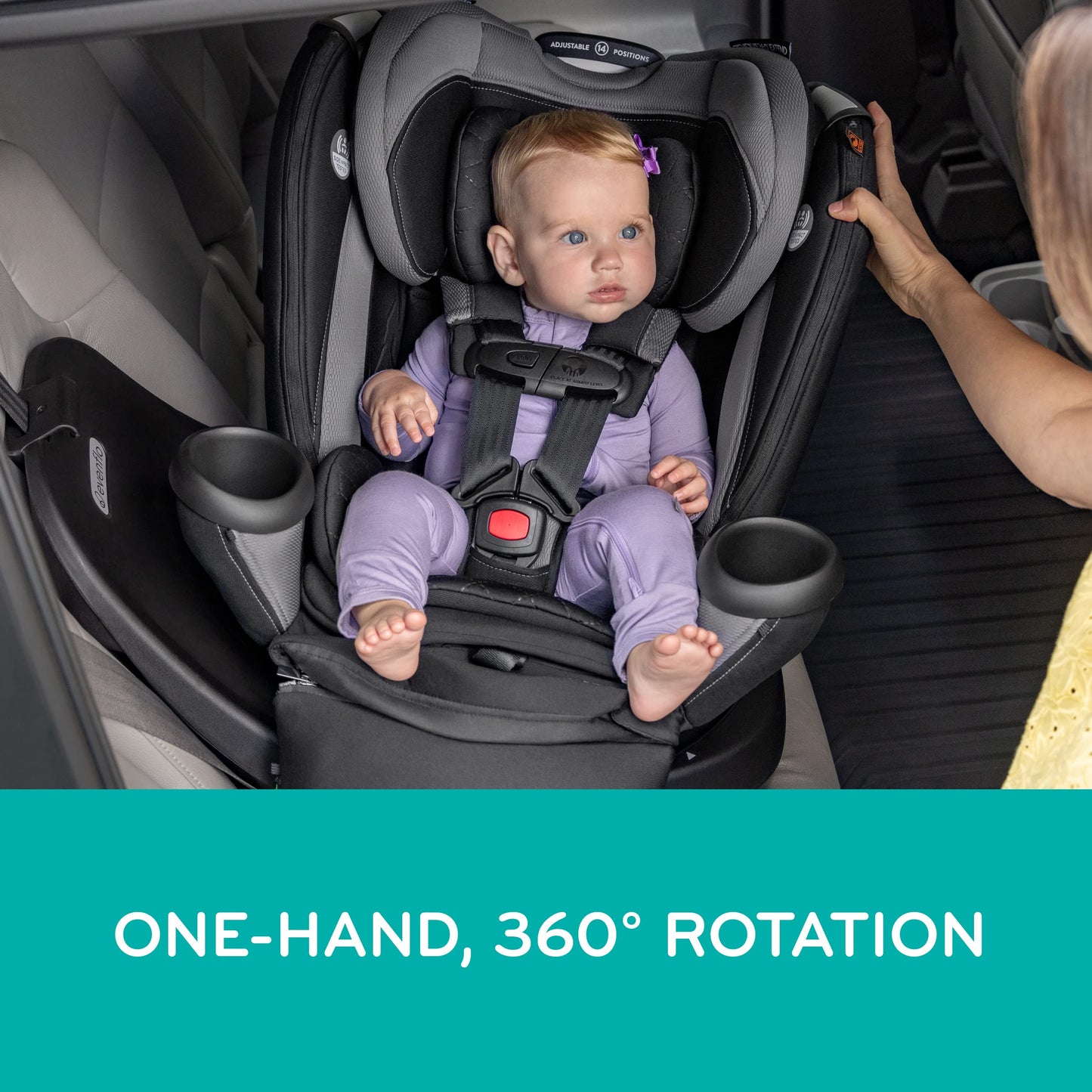 Evenflo Revolve360 Extend Rotational All In One Convertible Car Seat with 360 Degree Rotation and Extended Rear Facing