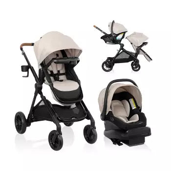 Evenflo Pivot Travel System With LiteMax NXT Infant Car Seat - 6 Modes And Upgraded Wheels For A Smooth Ride