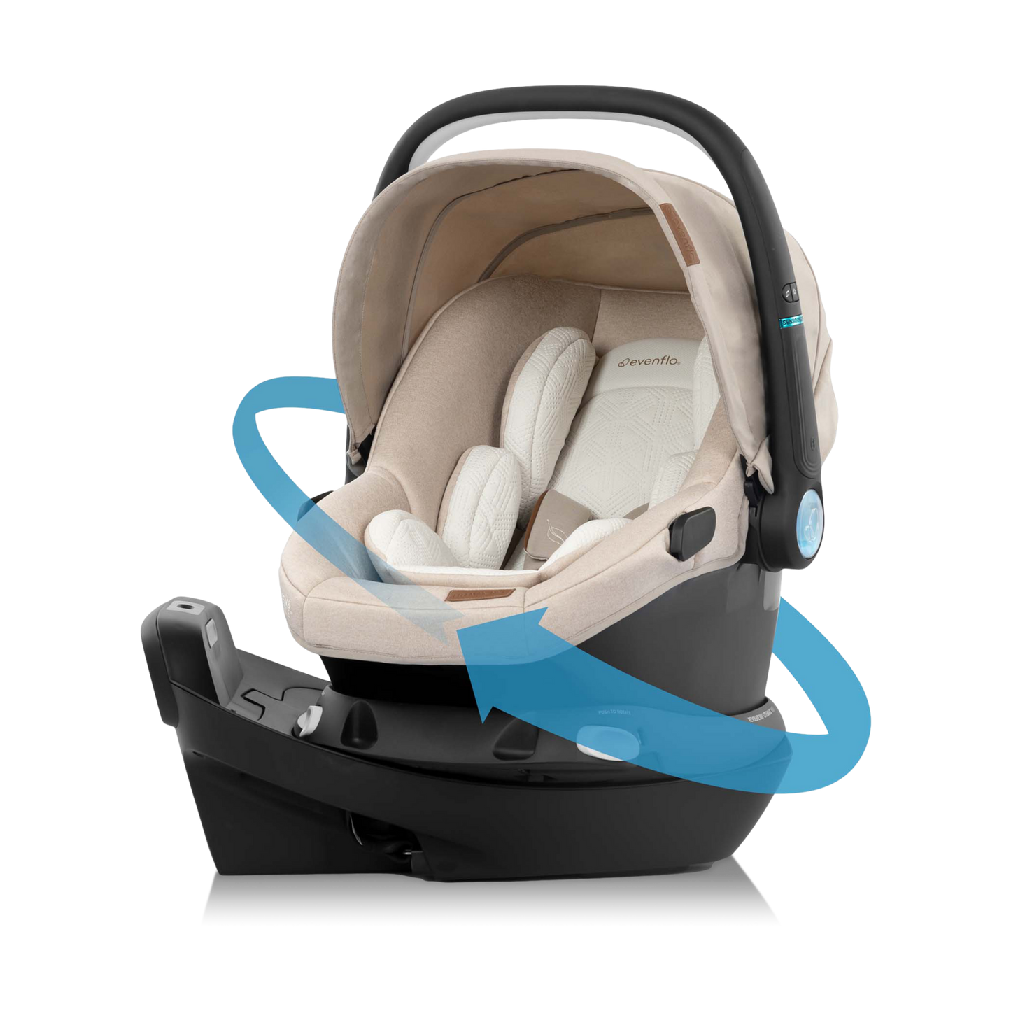 Evenflo Shyft Intuiti+ Travel System featuring Revolve180 LiteMax NXT with SensorySoothe