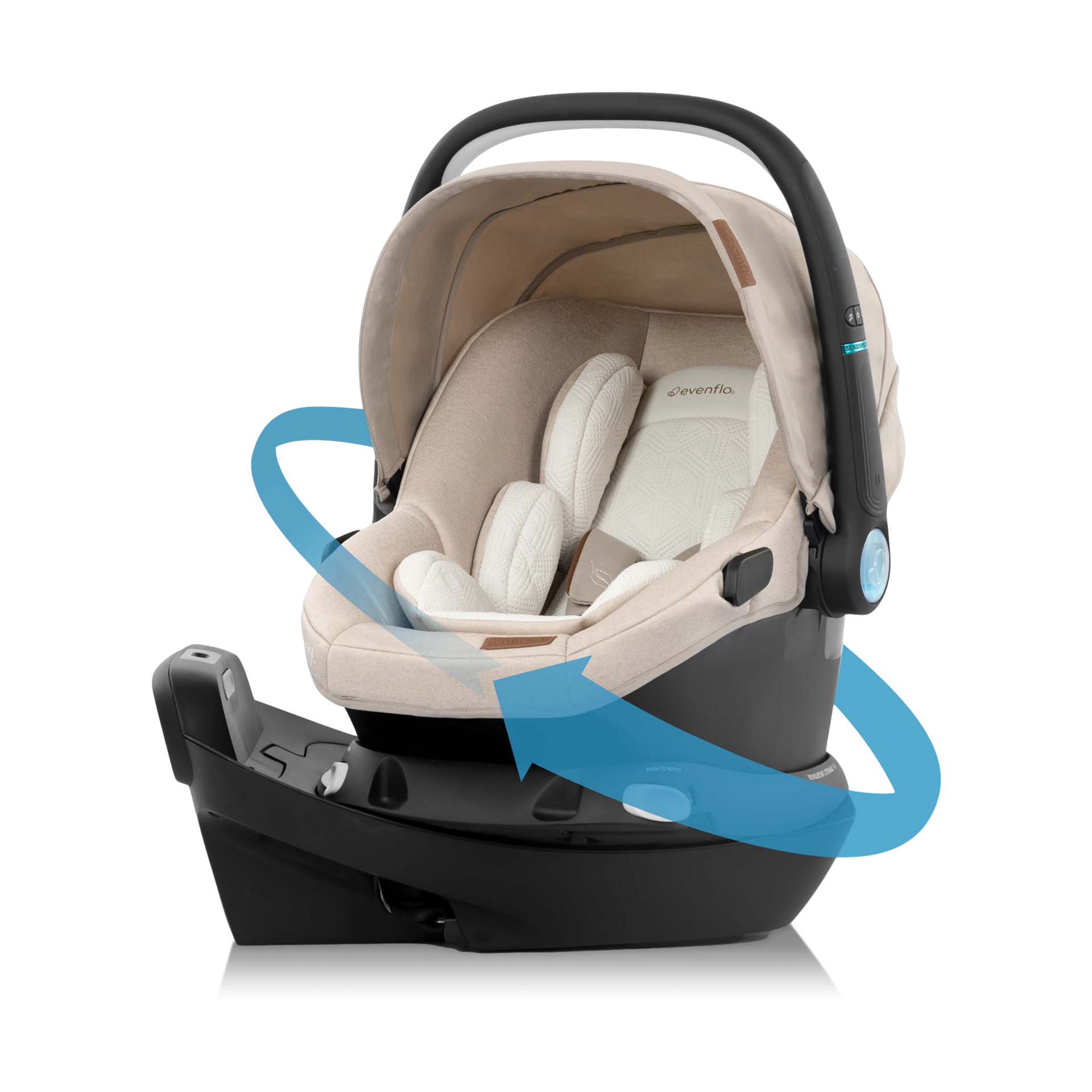 Evenflo Shyft Intuiti+ Travel System featuring Revolve180 LiteMax NXT with SensorySoothe