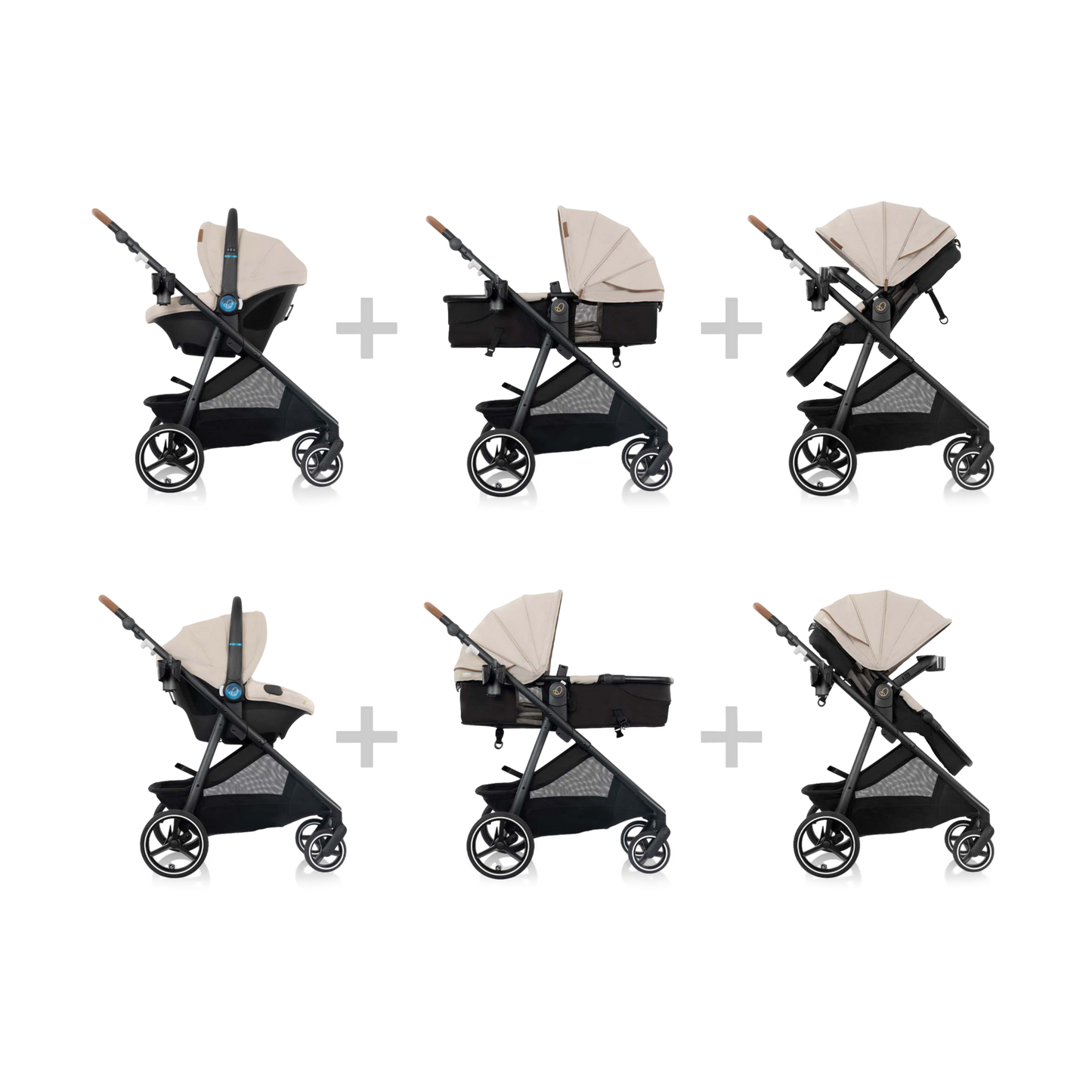 Evenflo Shyft Intuiti+ Travel System featuring Revolve180 LiteMax NXT with SensorySoothe