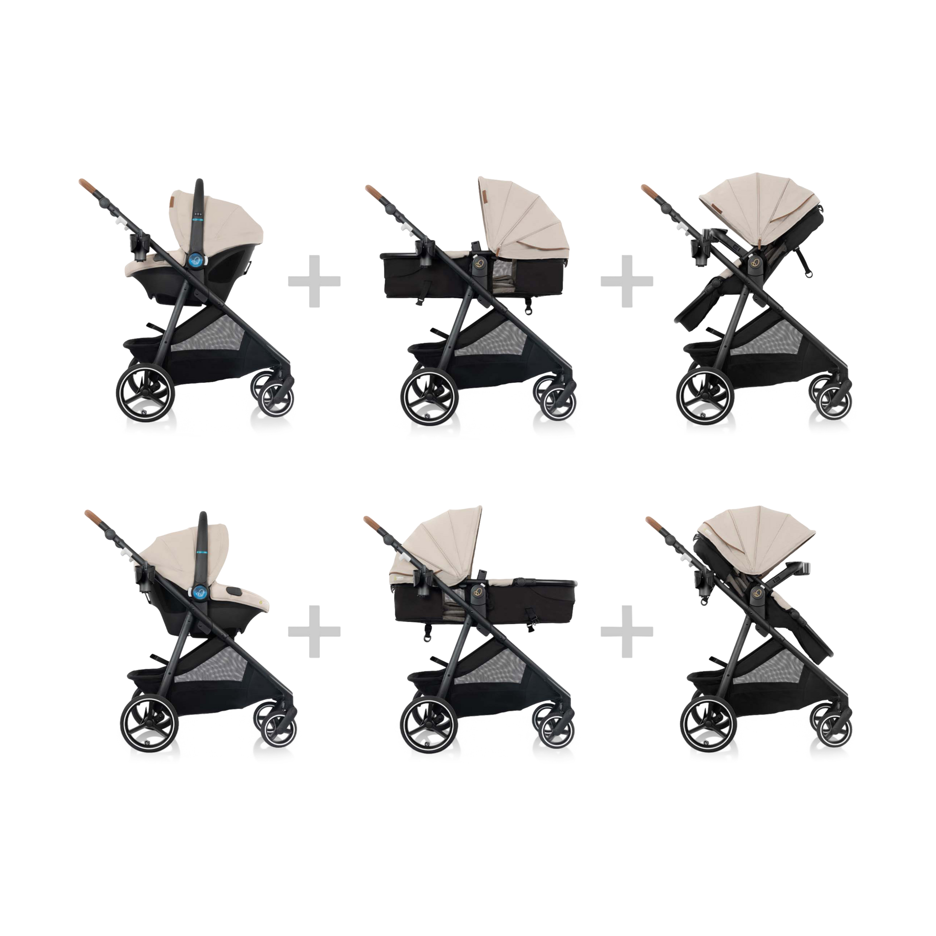 Evenflo Shyft Intuiti+ Travel System featuring Revolve180 LiteMax NXT with SensorySoothe
