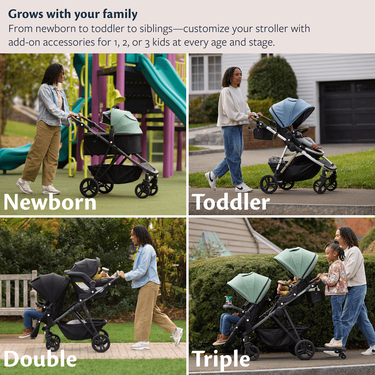 Mockingbird Single-to-Double Stroller 3 Point 0 - Birth to Toddler With Lie-Flat Bassinet and Forty Car Seat Adapters